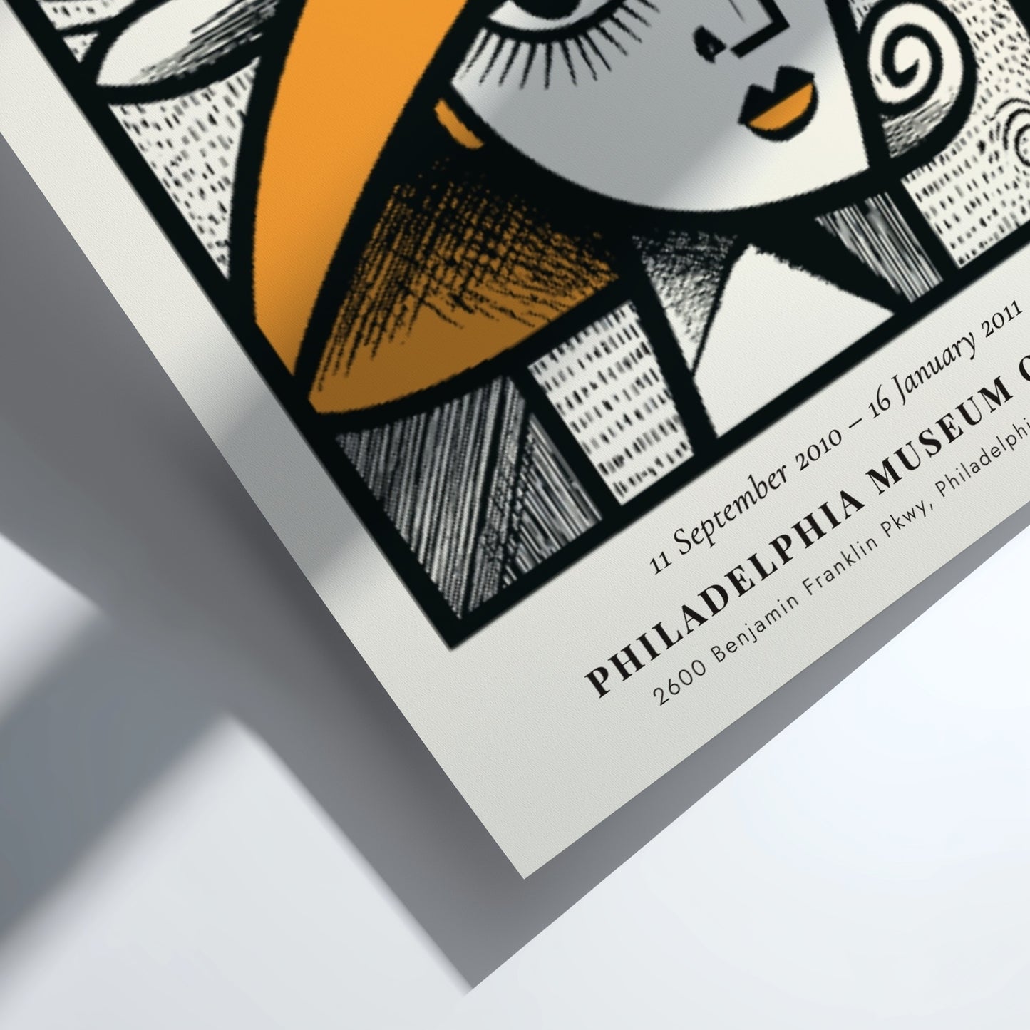Woman in a Hat poster featuring bold lines and vibrant colors inspired by Picasso's style