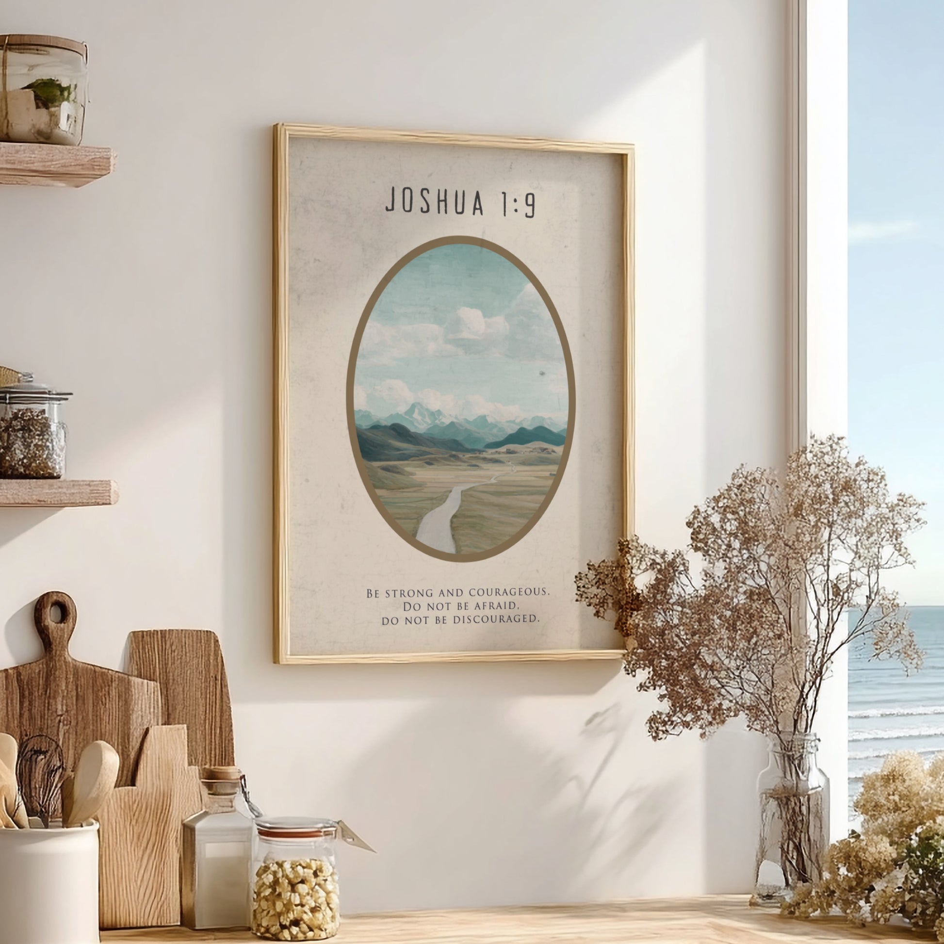 Joshua 1:9: The Resolve – Modern Minimalist Scripture Art