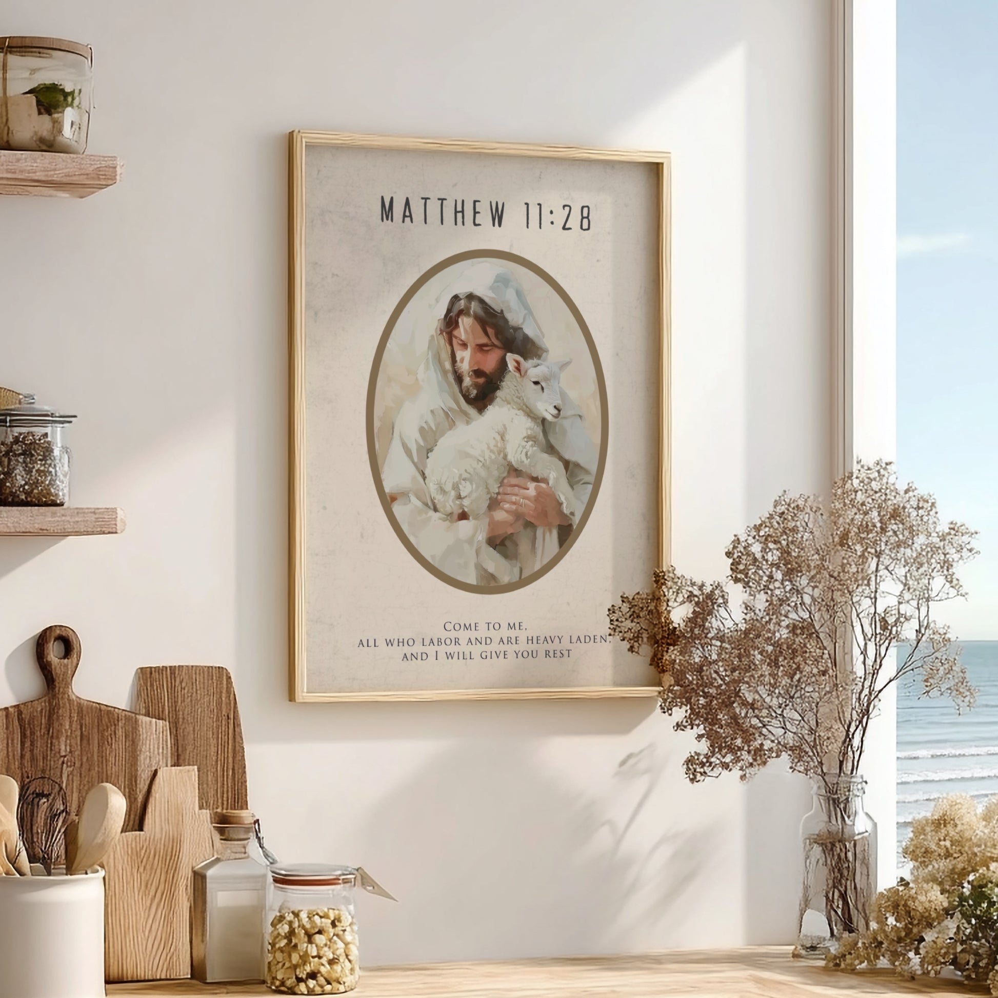 Matthew 11:28: The Unburden – Modern Minimalist Scripture Wall Art