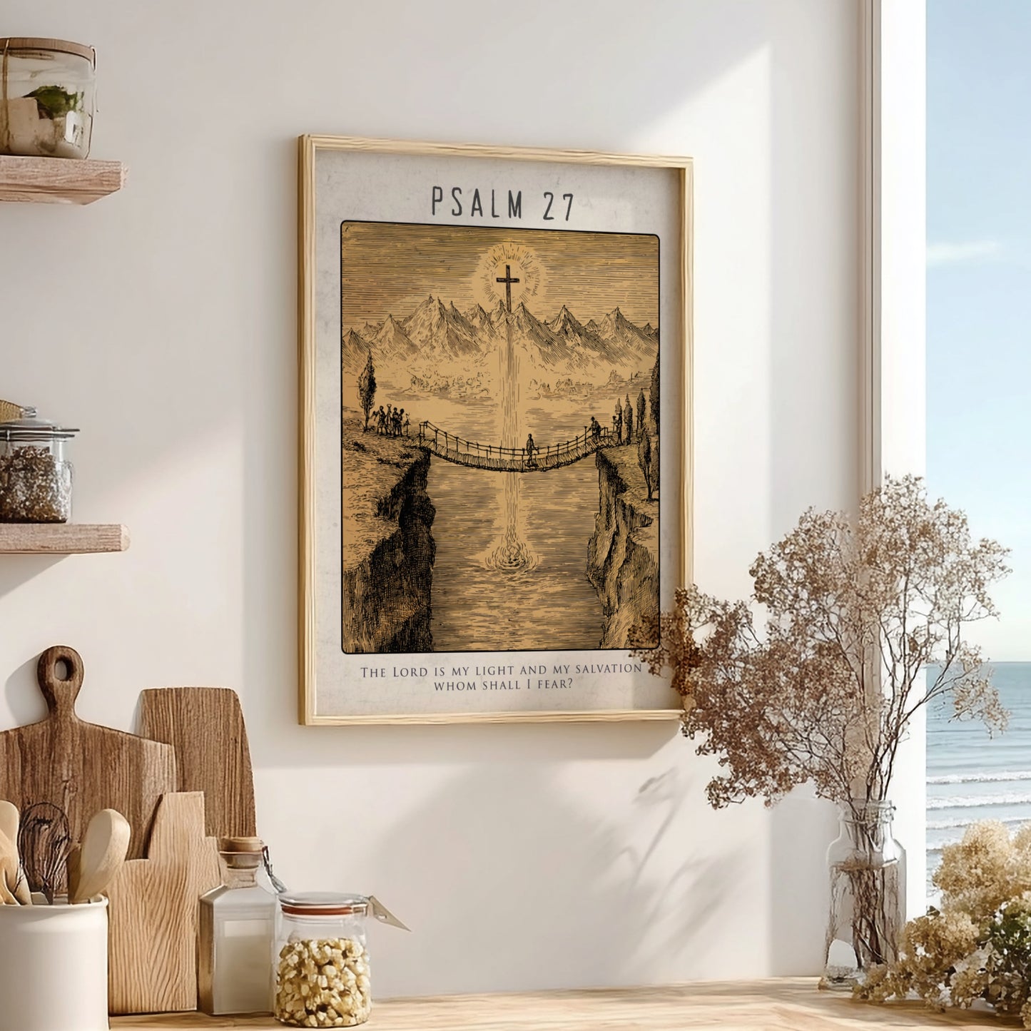 Psalm 27: The Fortress – Modern Minimalist Scripture Art