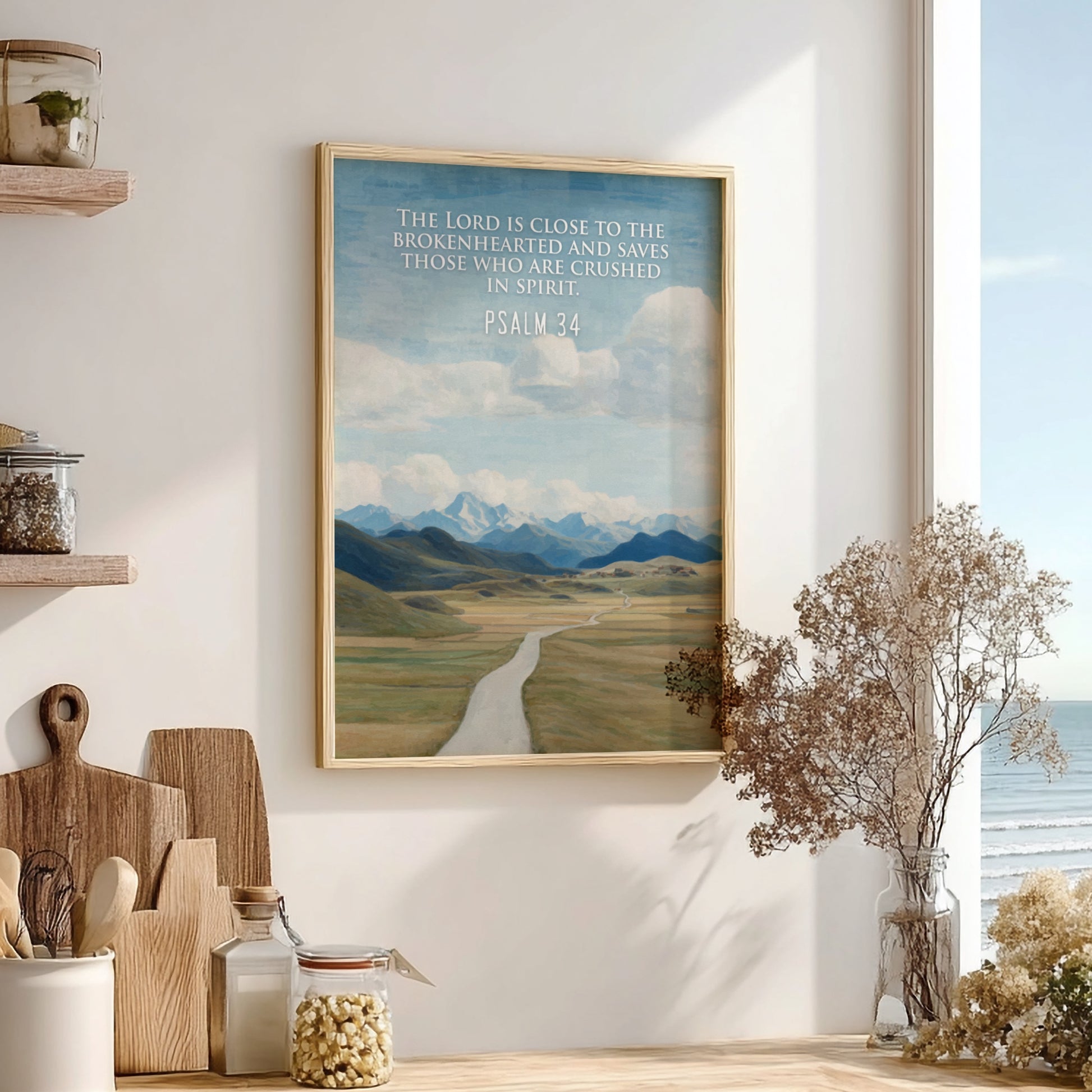 Psalm 34: The Stronghold – Modern Minimalist Scripture Art