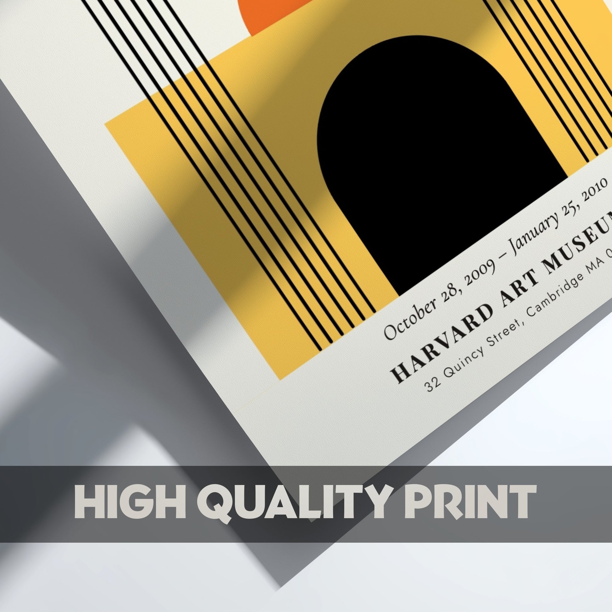 Bauhaus poster featuring geometric shapes in warm colors, modernist design art print