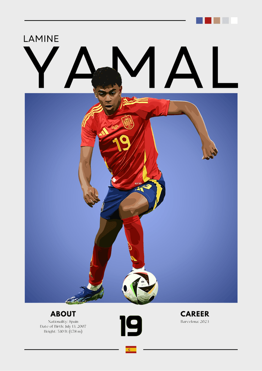 Lamine Yamal Spain Poster – Teenage Spanish Star Wall Art