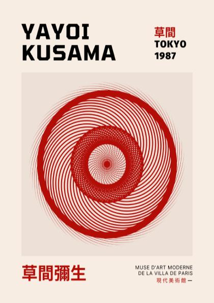 Tokyo 1987: Kusama Inspired - Modern Minimalist Exhibition Wall Art