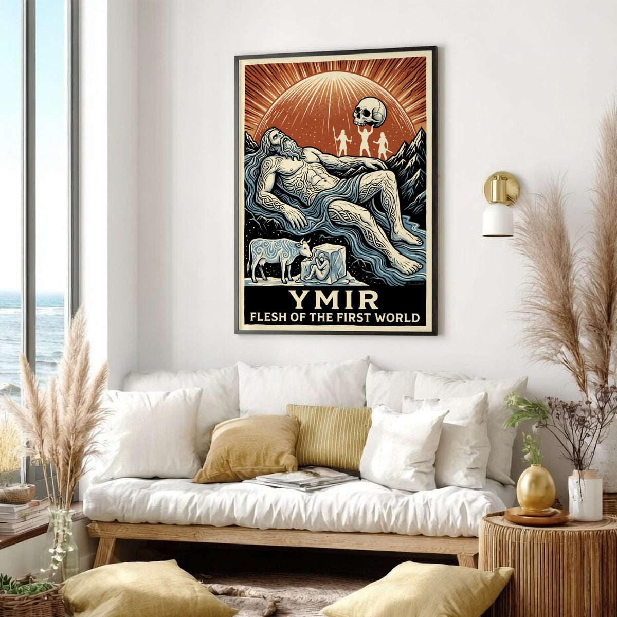 Poster featuring Ymir the giant with text Ymir Flesh of the First World