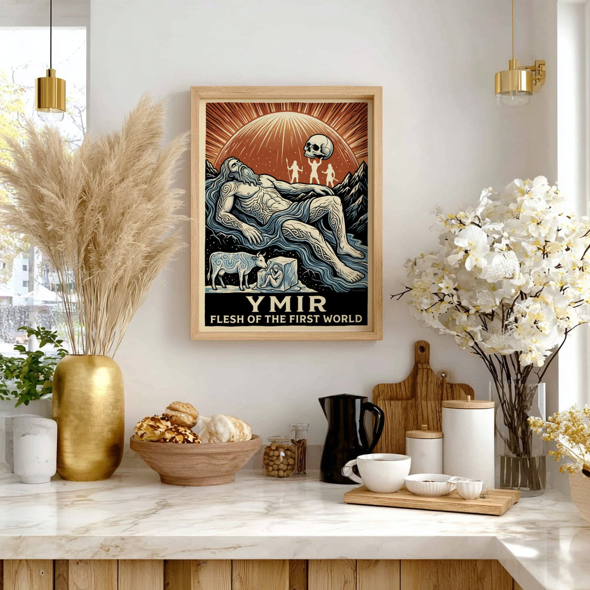 Poster featuring Ymir the giant with text Ymir Flesh of the First World