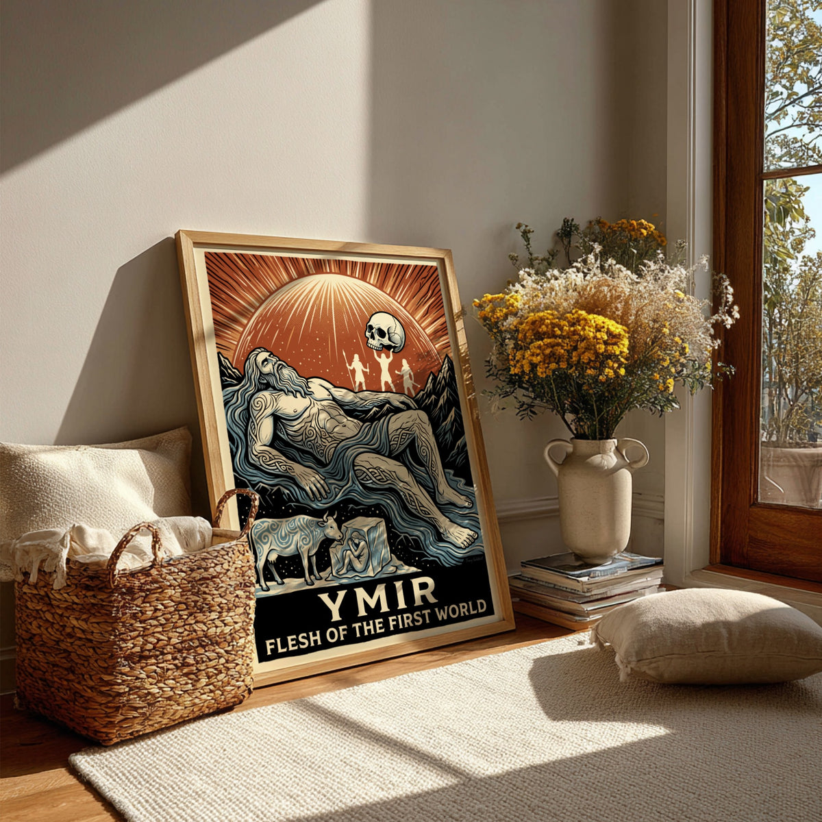 Poster featuring Ymir the giant with text Ymir Flesh of the First World
