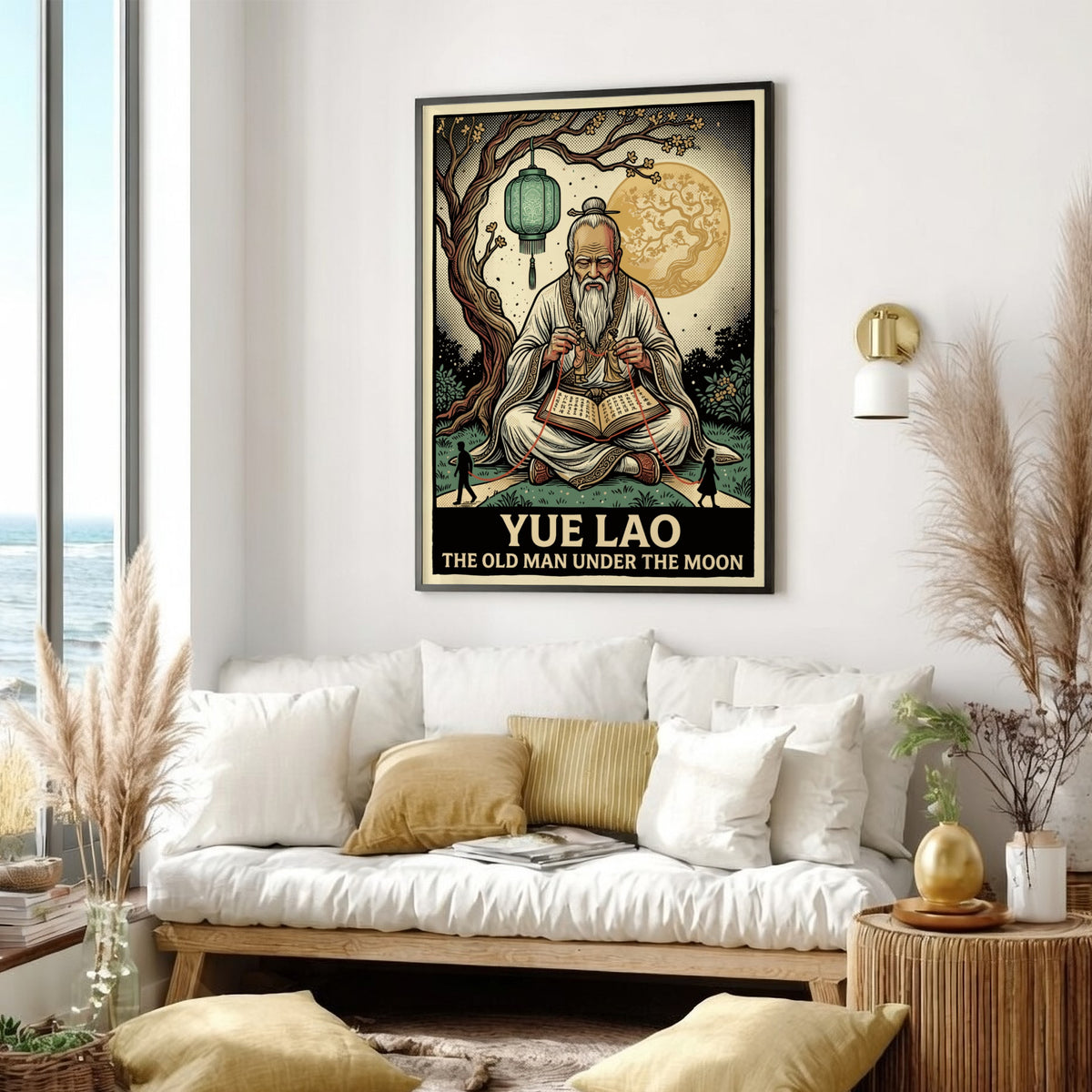 Poster of Yue Lao the Old Man Under the Moon holding red strings