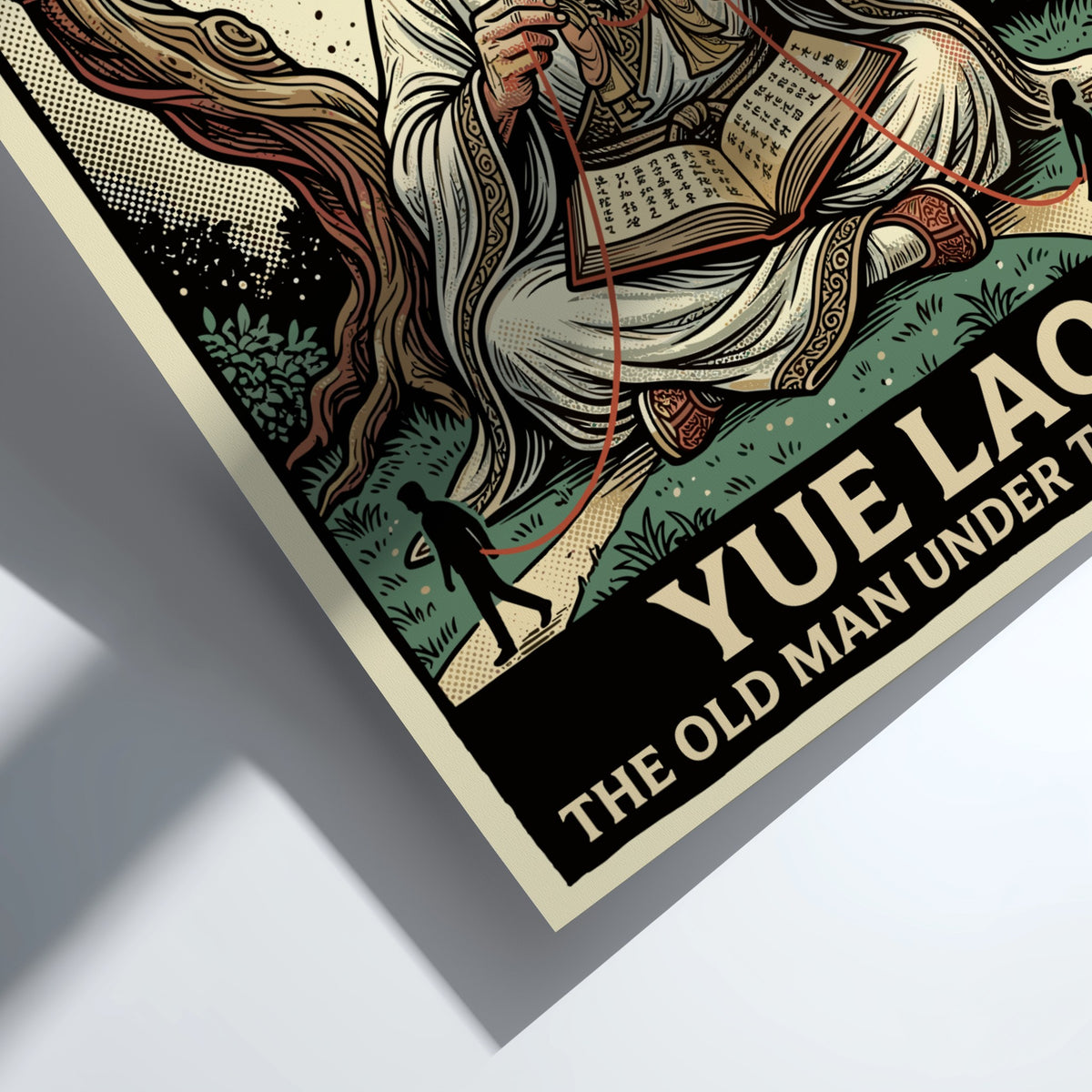 Poster of Yue Lao the Old Man Under the Moon holding red strings