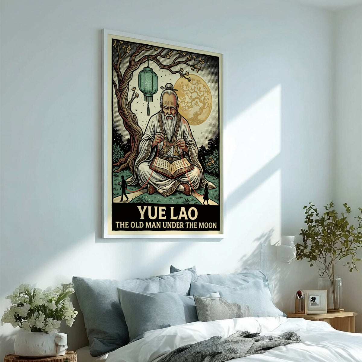 Poster of Yue Lao the Old Man Under the Moon holding red strings