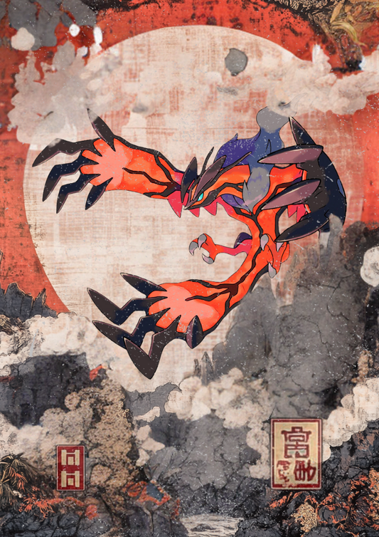 Yveltal Poster: Japanese Style Legendary Pokemon Inspired Anime Artwork, Pokemon TCG Yveltal