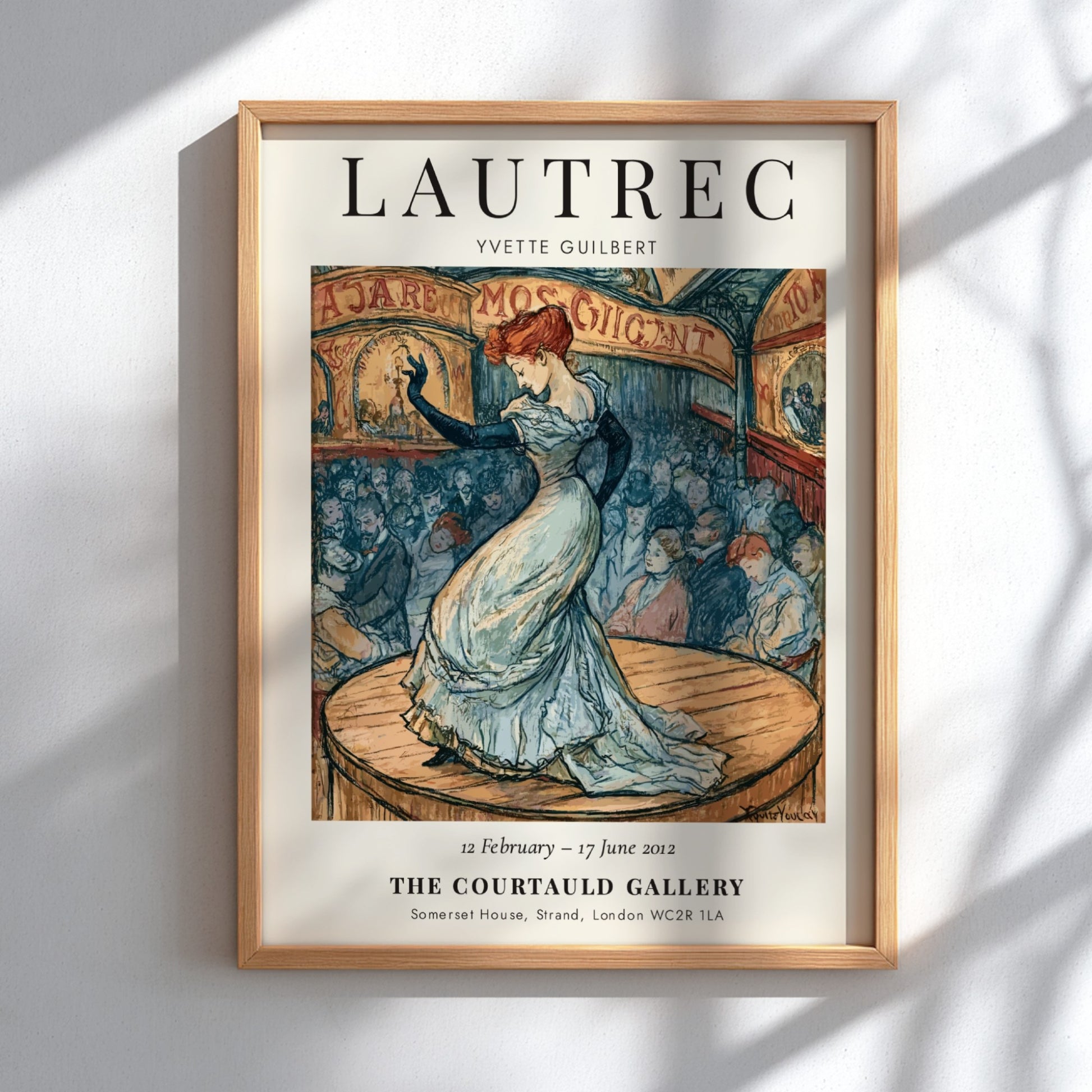 Yvette Guilbert poster featuring Toulouse-Lautrec style with vibrant colors and expressive lines