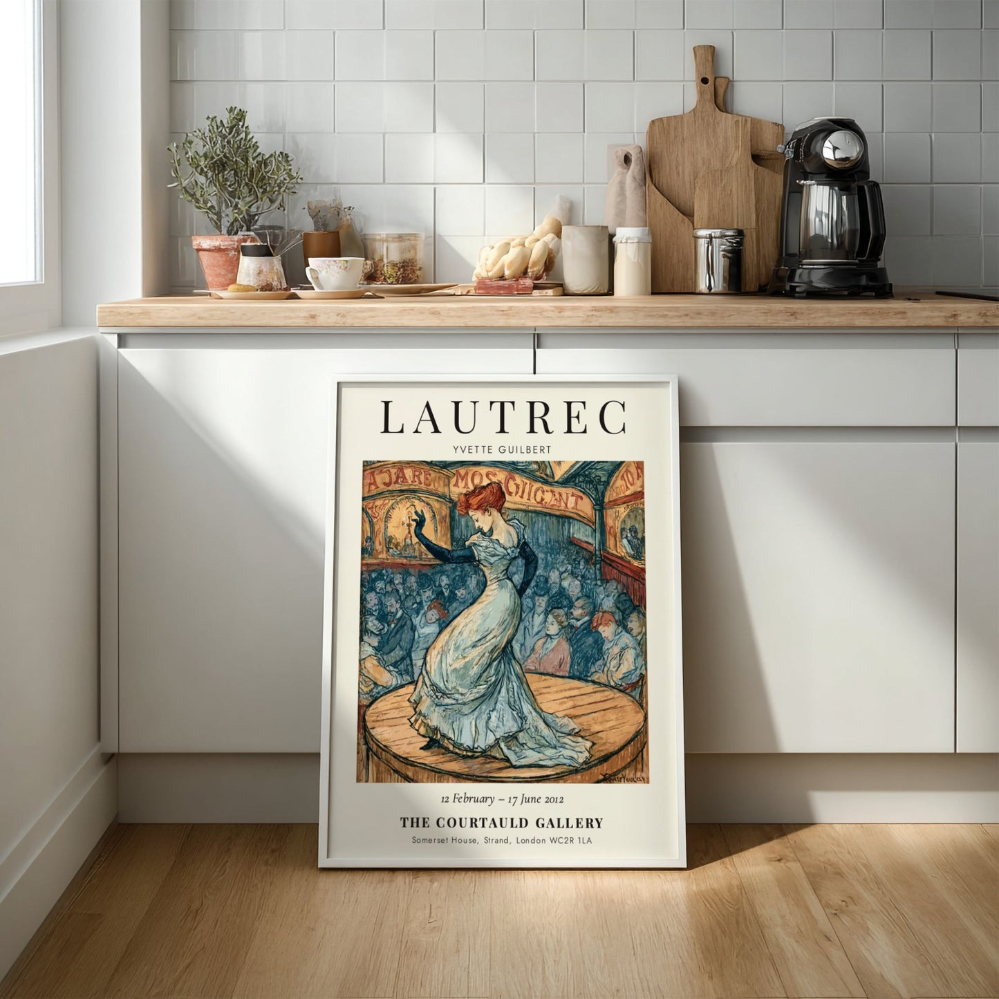 Yvette Guilbert poster featuring Toulouse-Lautrec style with vibrant colors and expressive lines
