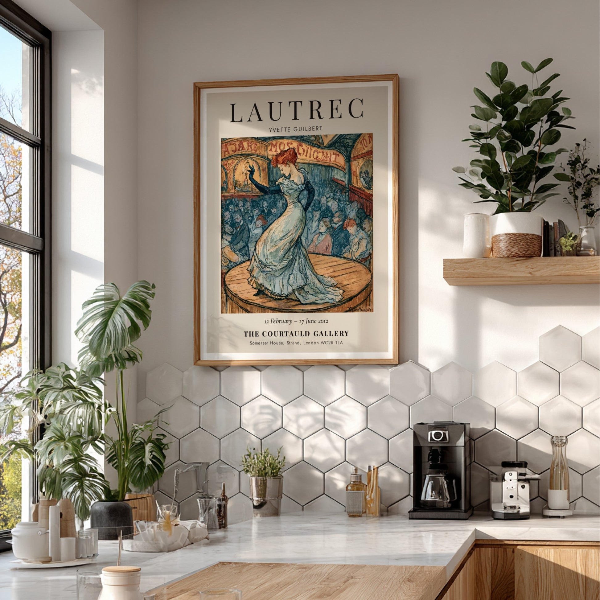 Yvette Guilbert poster featuring Toulouse-Lautrec style with vibrant colors and expressive lines
