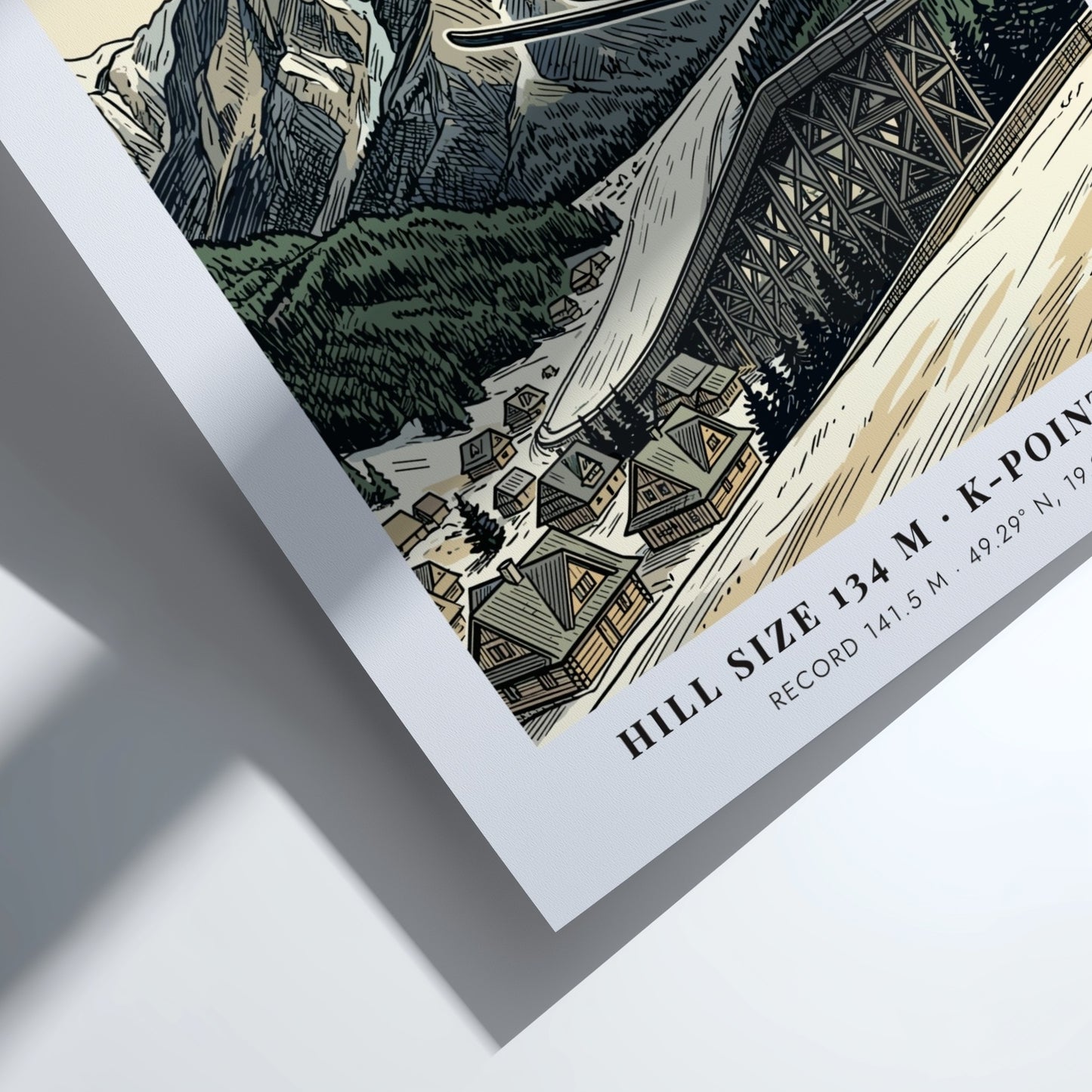 Poster showing a ski jumper in mid-air above the Zakopane mountain range landscape.