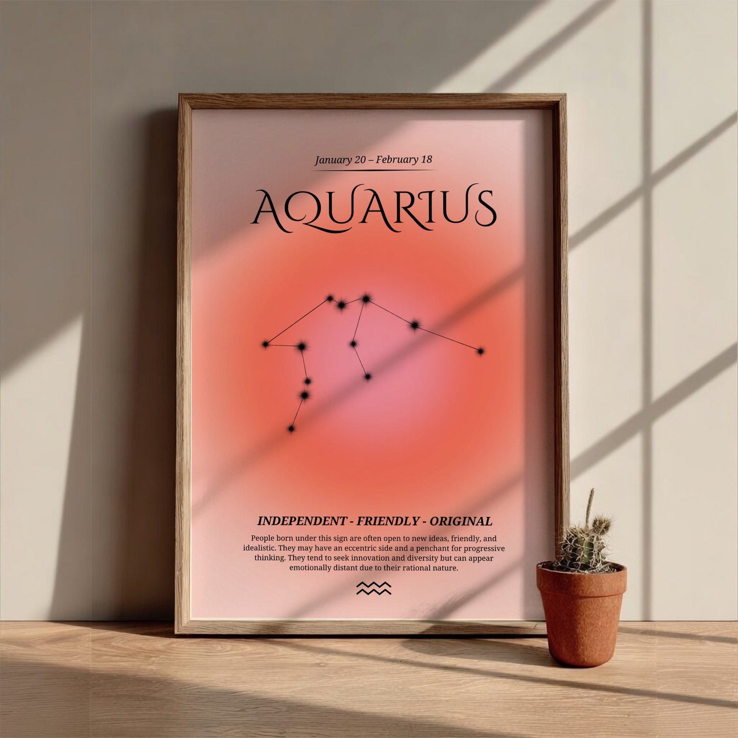 The Visionary Stream Modern Art - Aquarius Zodiac Sign Print