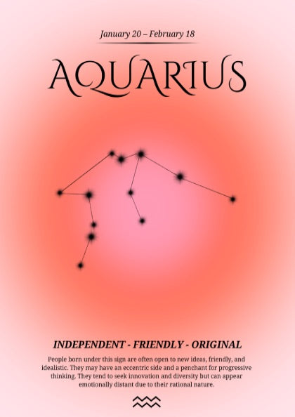 The Visionary Stream Modern Art - Aquarius Zodiac Sign Print
