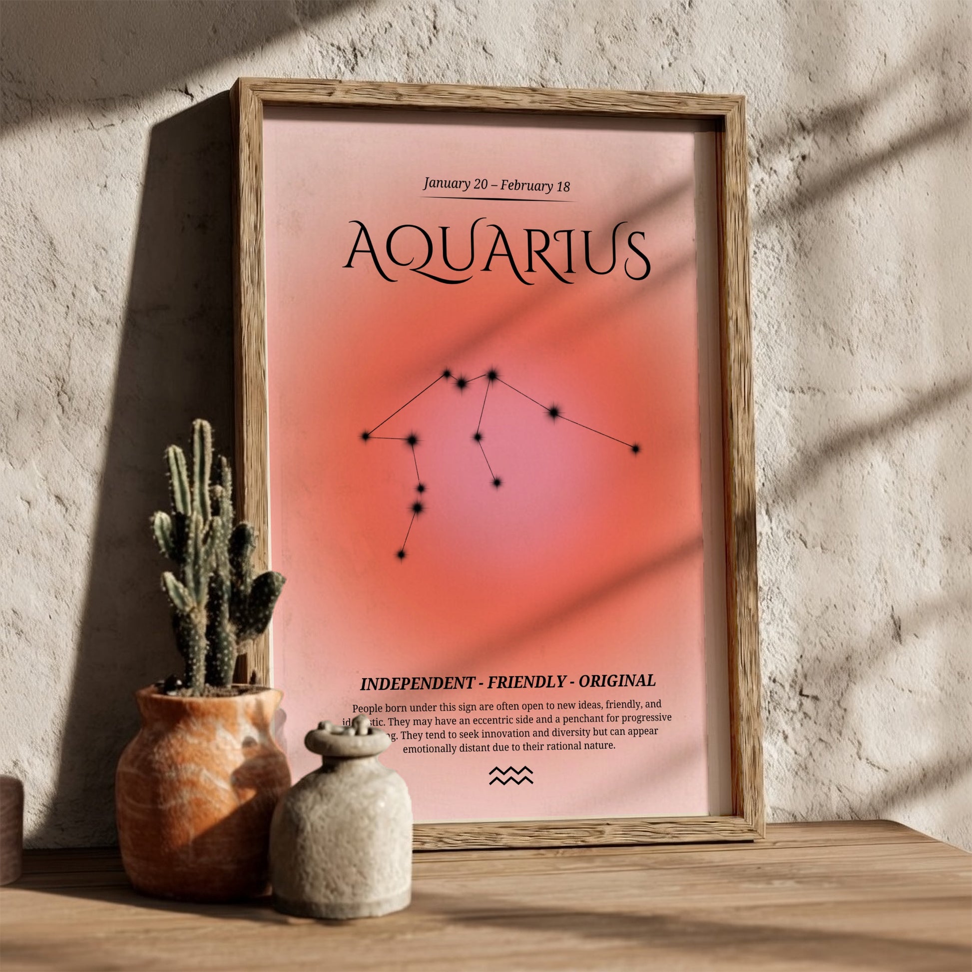 The Visionary Stream Modern Art - Aquarius Zodiac Sign Print