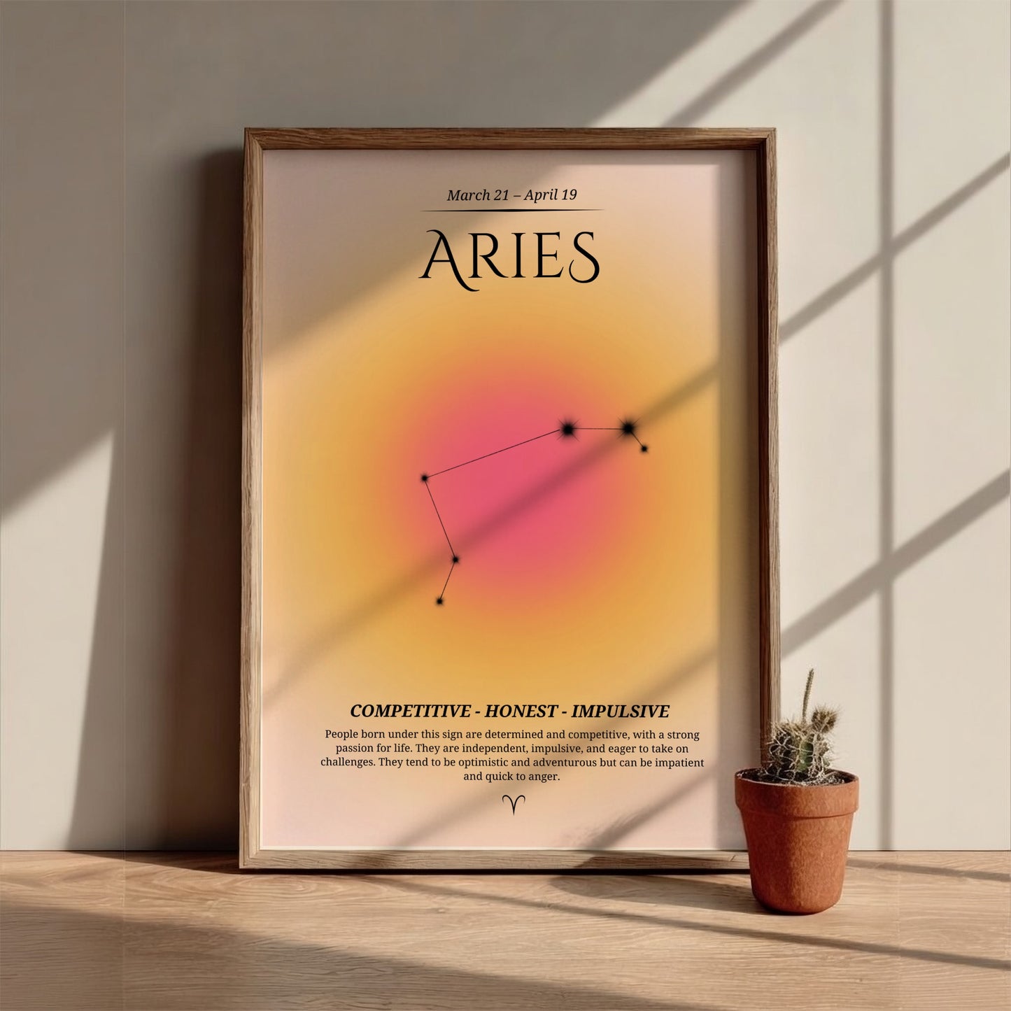 The Primal Spark Modern Art - Aries Zodiac Sign Print