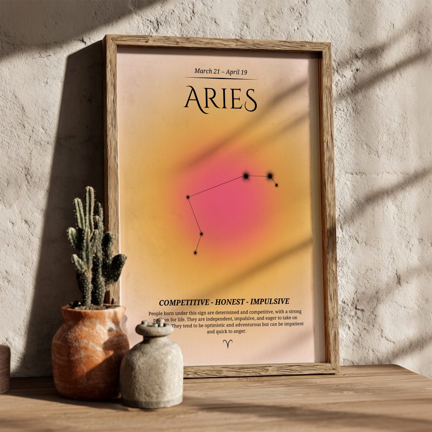 The Primal Spark Modern Art - Aries Zodiac Sign Print
