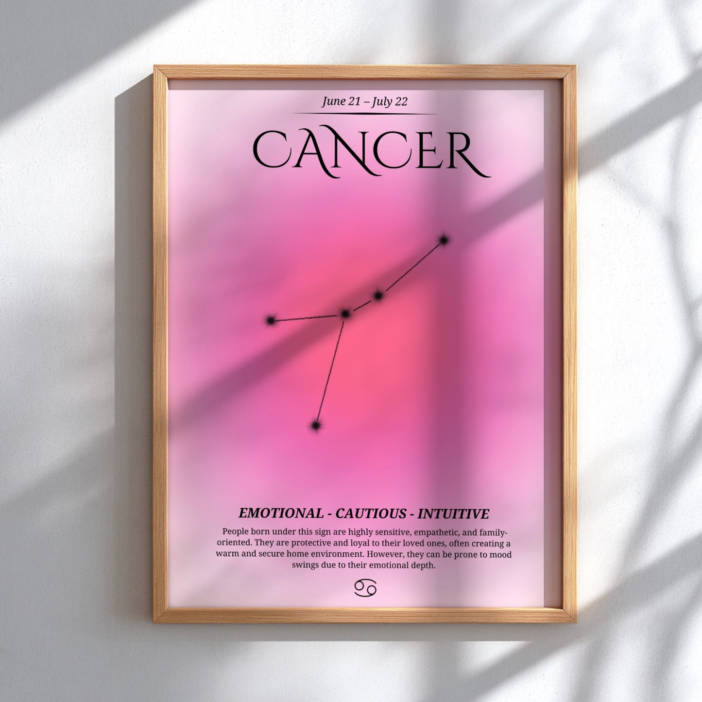 The Lunar Guardian Modern Art - Cancer Zodiac Sign Print