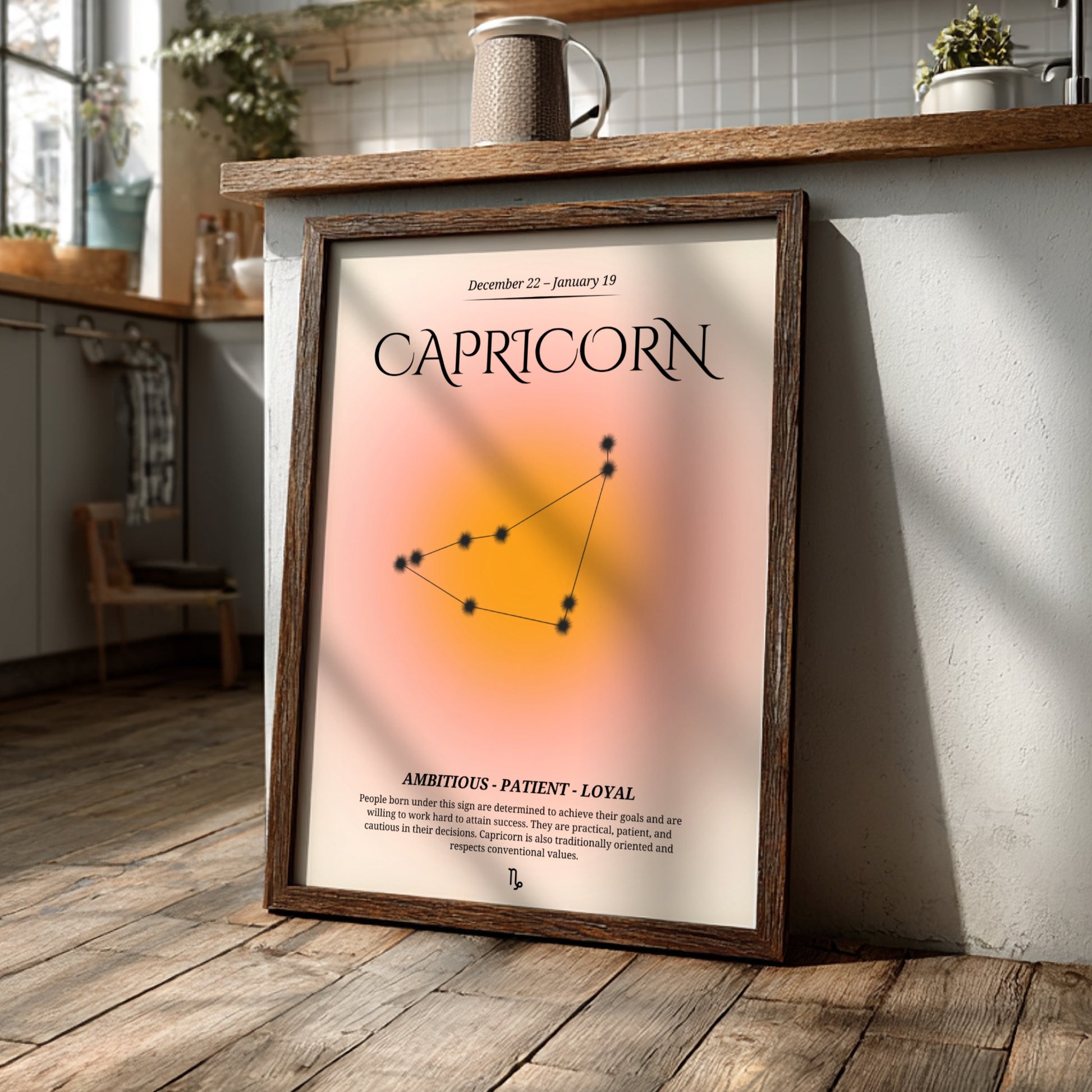 The Earthbound Ascent Modern Art - Capricorn Zodiac Sign Print