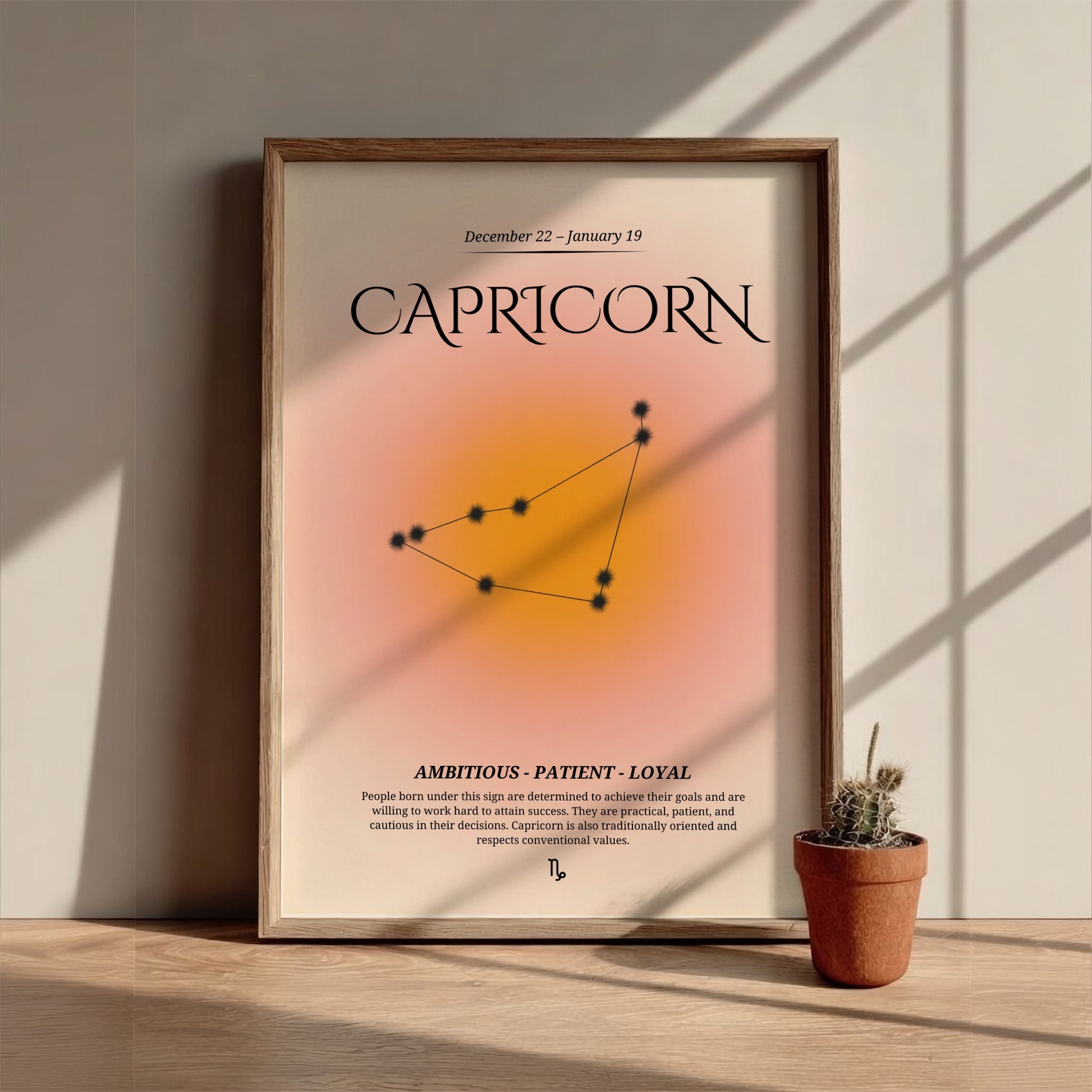 The Earthbound Ascent Modern Art - Capricorn Zodiac Sign Print