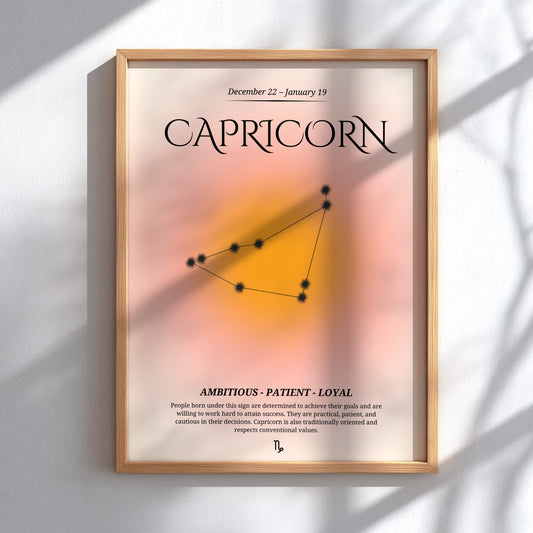 The Earthbound Ascent Modern Art - Capricorn Zodiac Sign Print