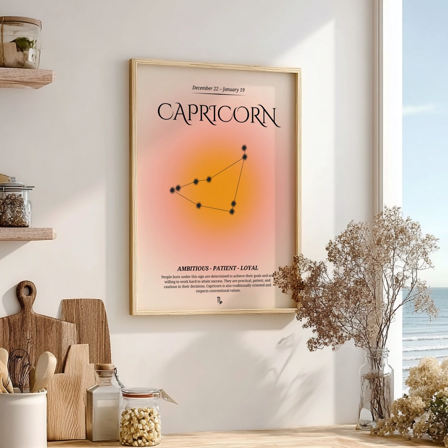 The Earthbound Ascent Modern Art - Capricorn Zodiac Sign Print
