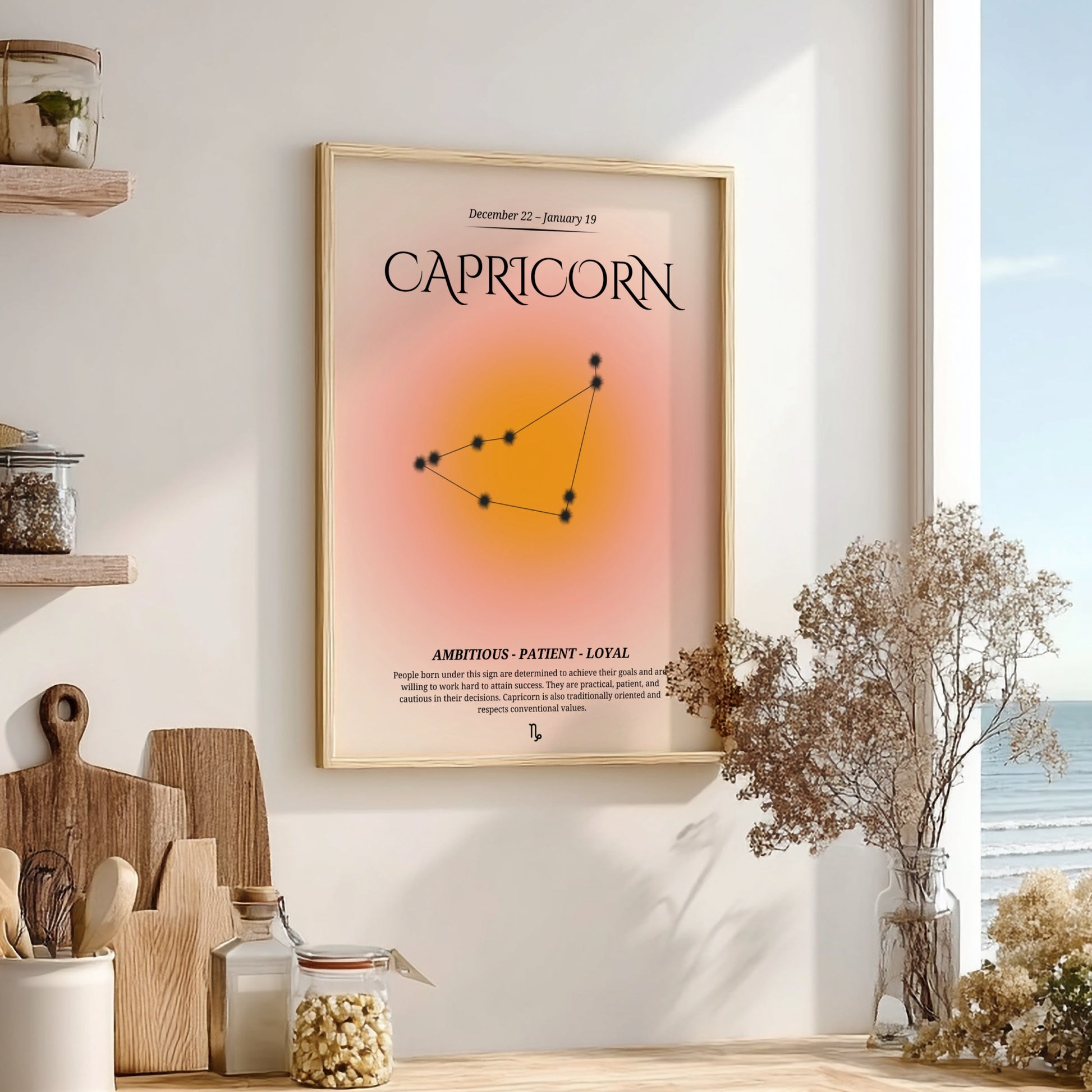 The Earthbound Ascent Modern Art - Capricorn Zodiac Sign Print