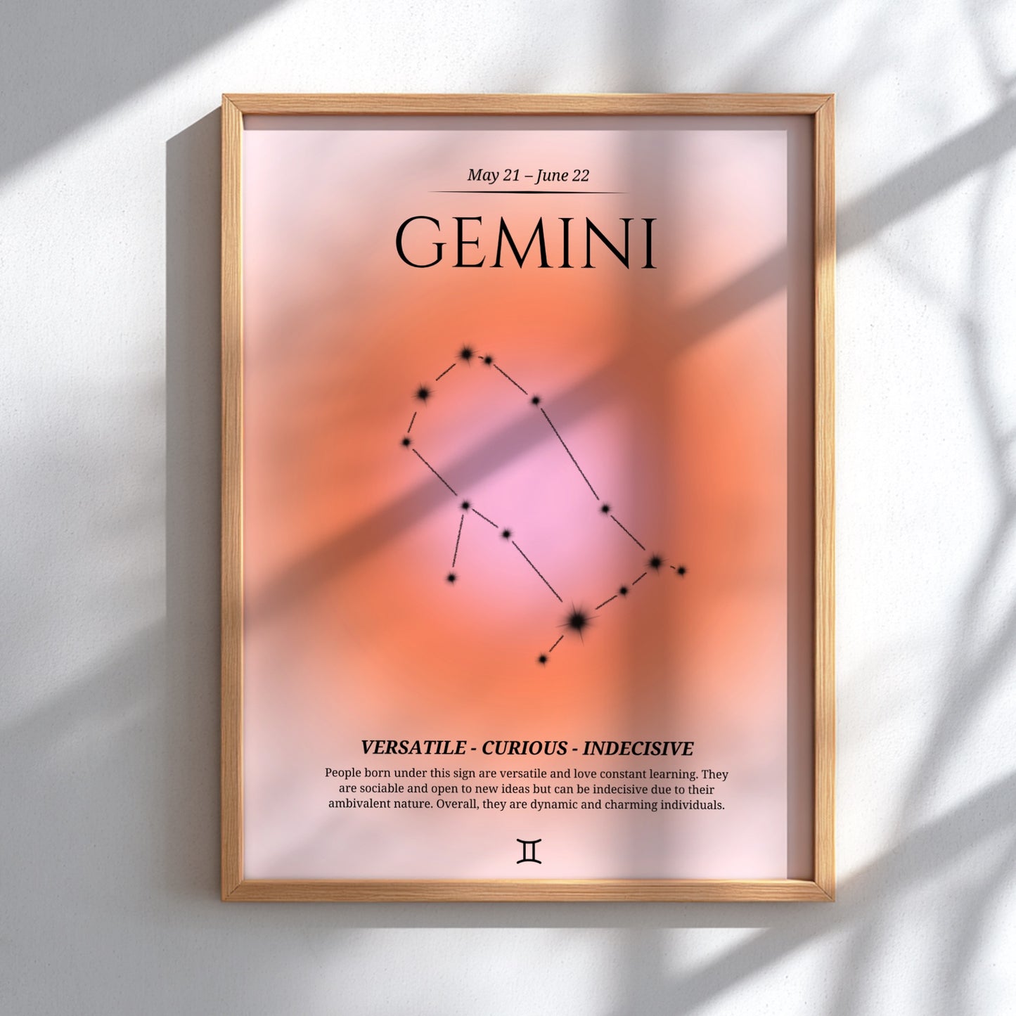 The Dual Essence Modern Art - Gemini Zodiac Sign Print