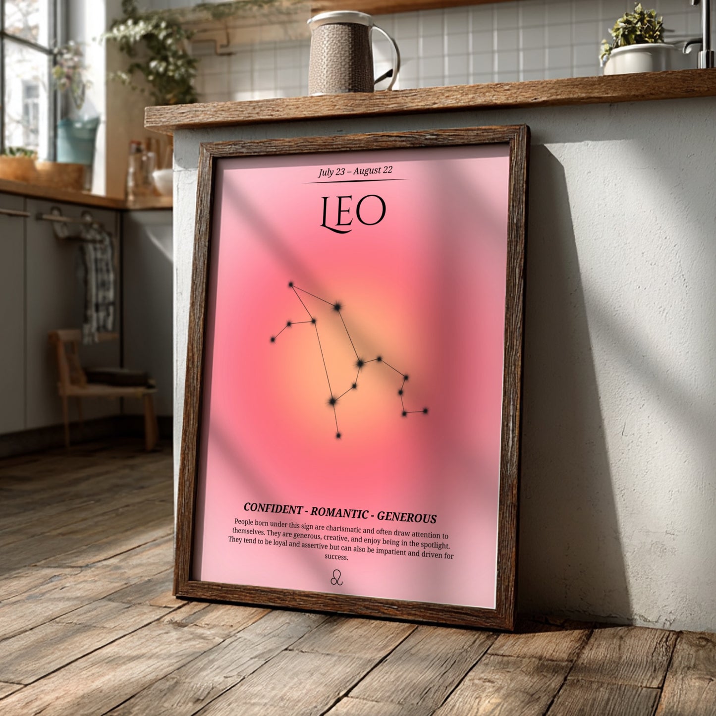 The Solar Sovereign Modern Art - Leo Zodiac Sign Print