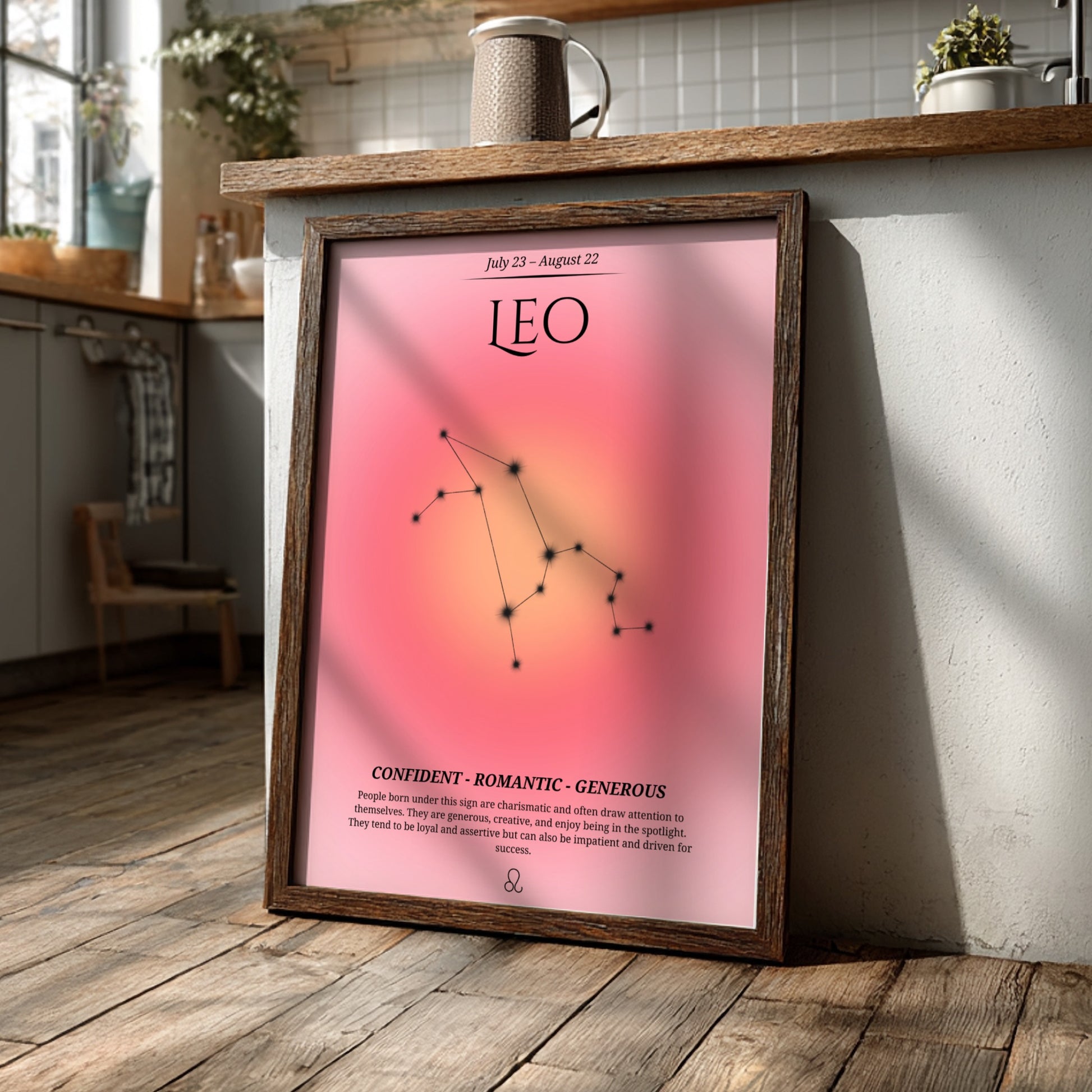 The Solar Sovereign Modern Art - Leo Zodiac Sign Print