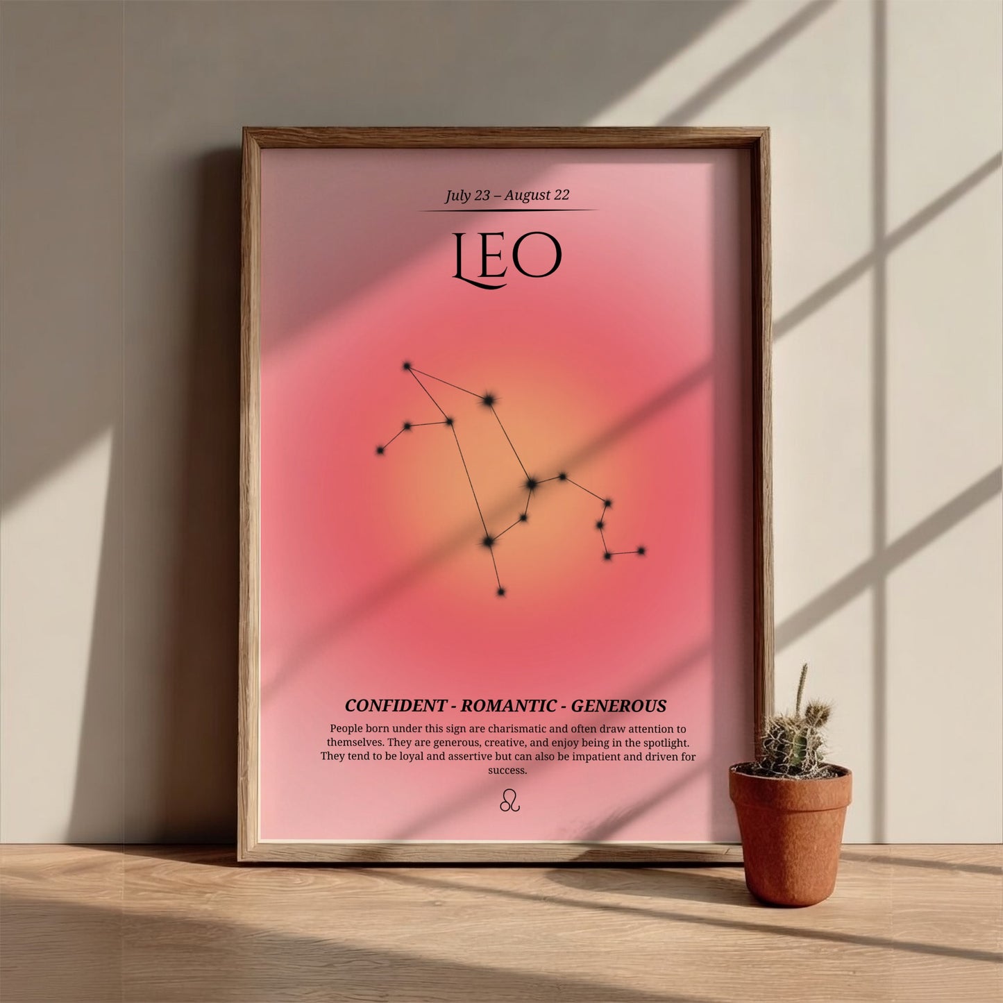 The Solar Sovereign Modern Art - Leo Zodiac Sign Print