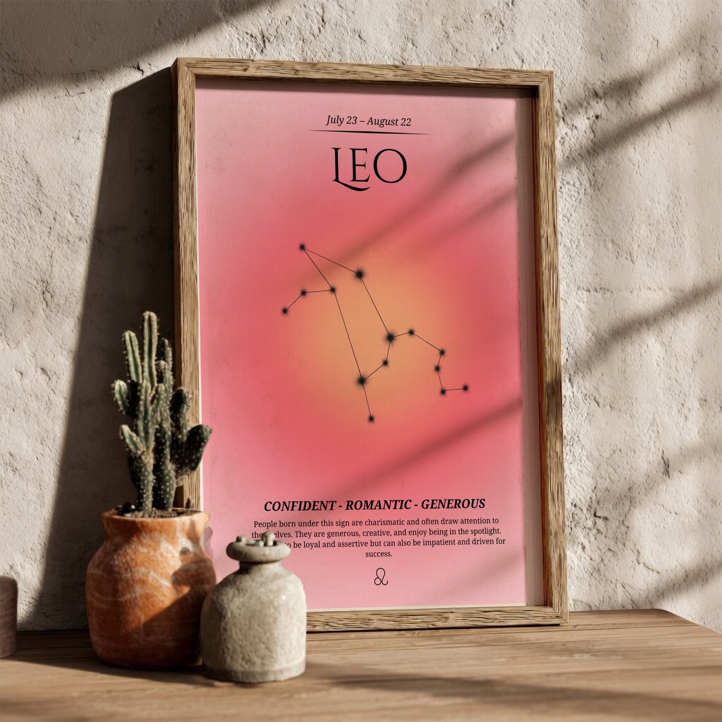 The Solar Sovereign Modern Art - Leo Zodiac Sign Print