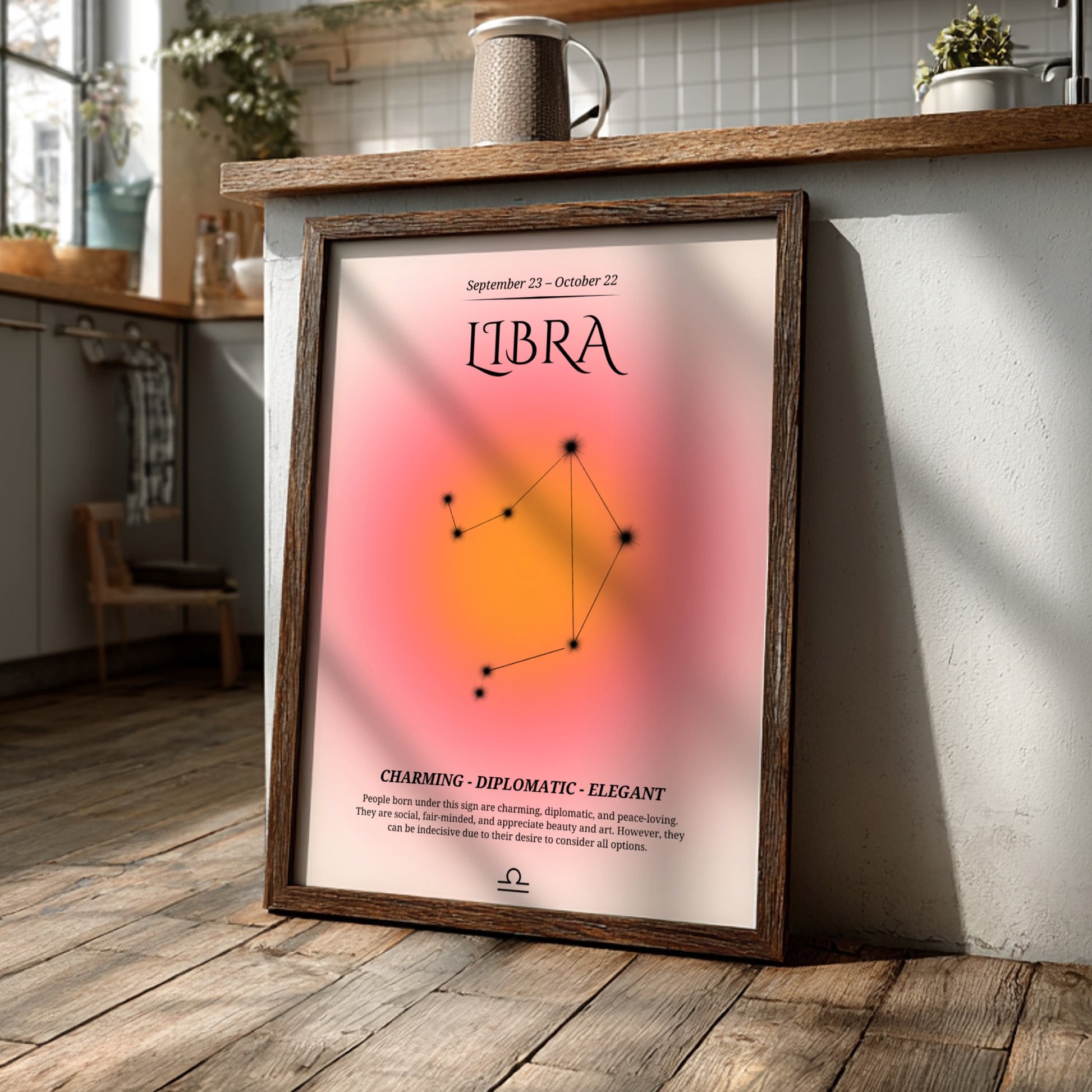 The Harmonious Balance Modern Art - Libra Zodiac Sign Print
