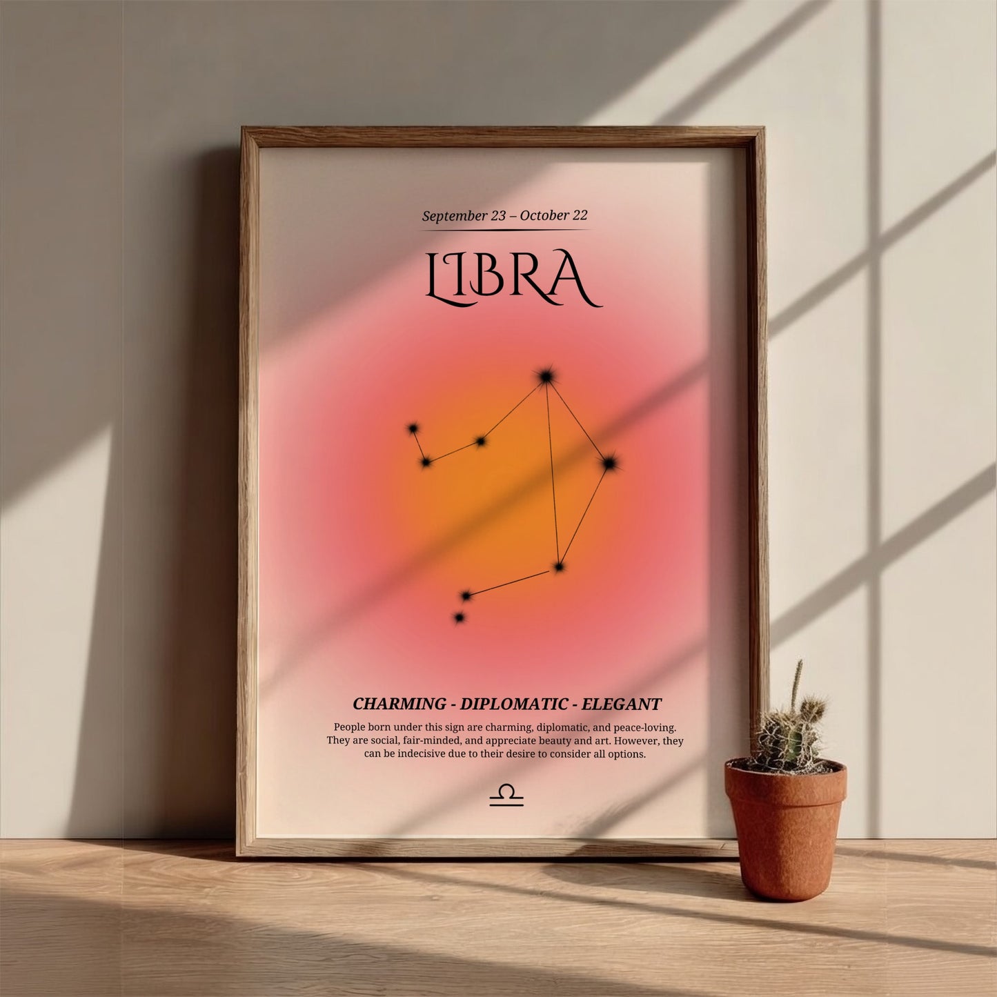 The Harmonious Balance Modern Art - Libra Zodiac Sign Print