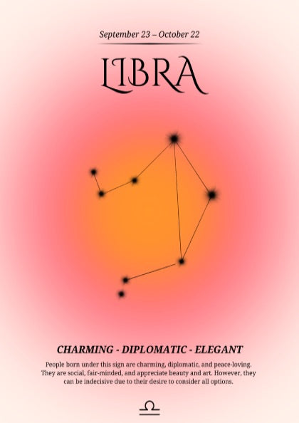 The Harmonious Balance Modern Art - Libra Zodiac Sign Print