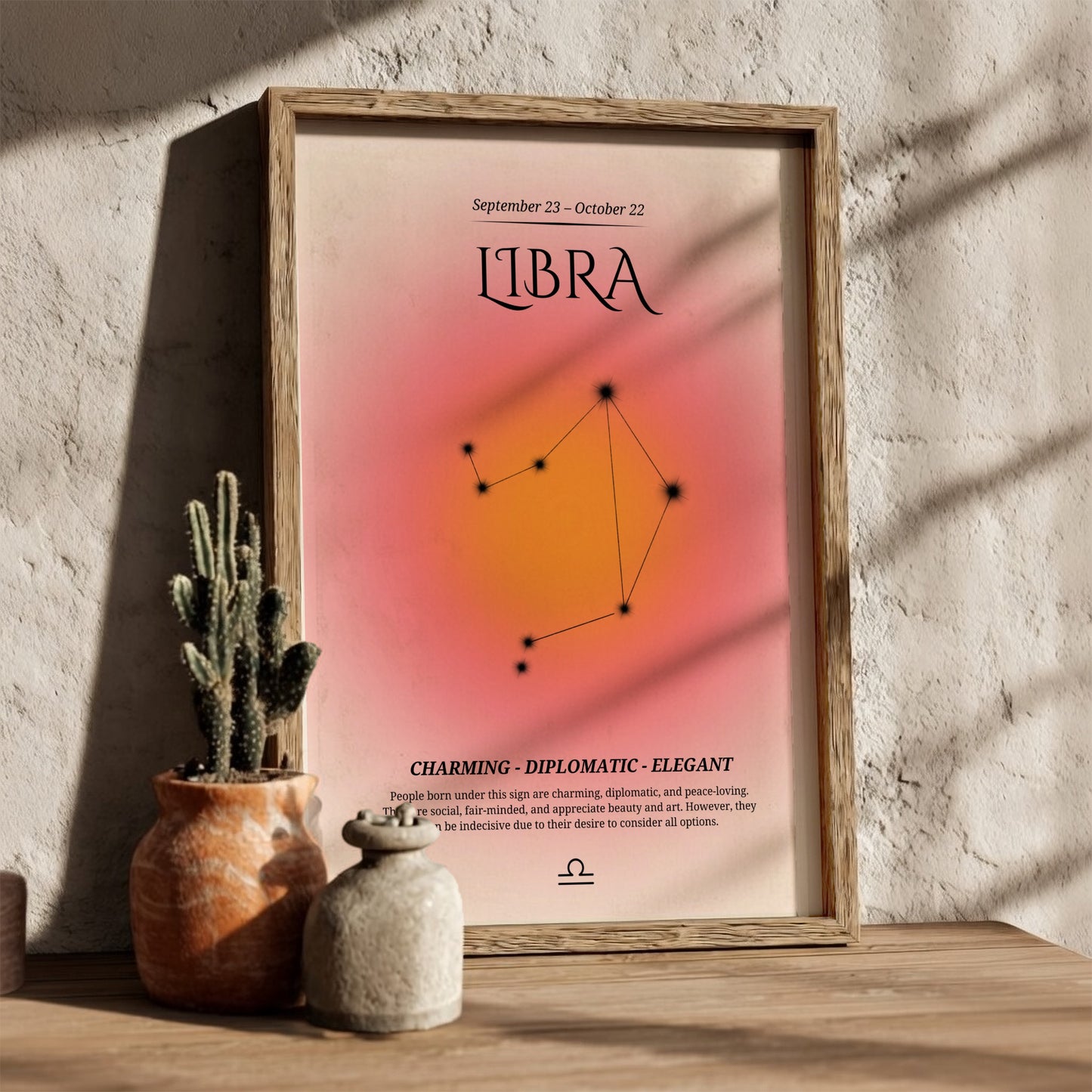The Harmonious Balance Modern Art - Libra Zodiac Sign Print
