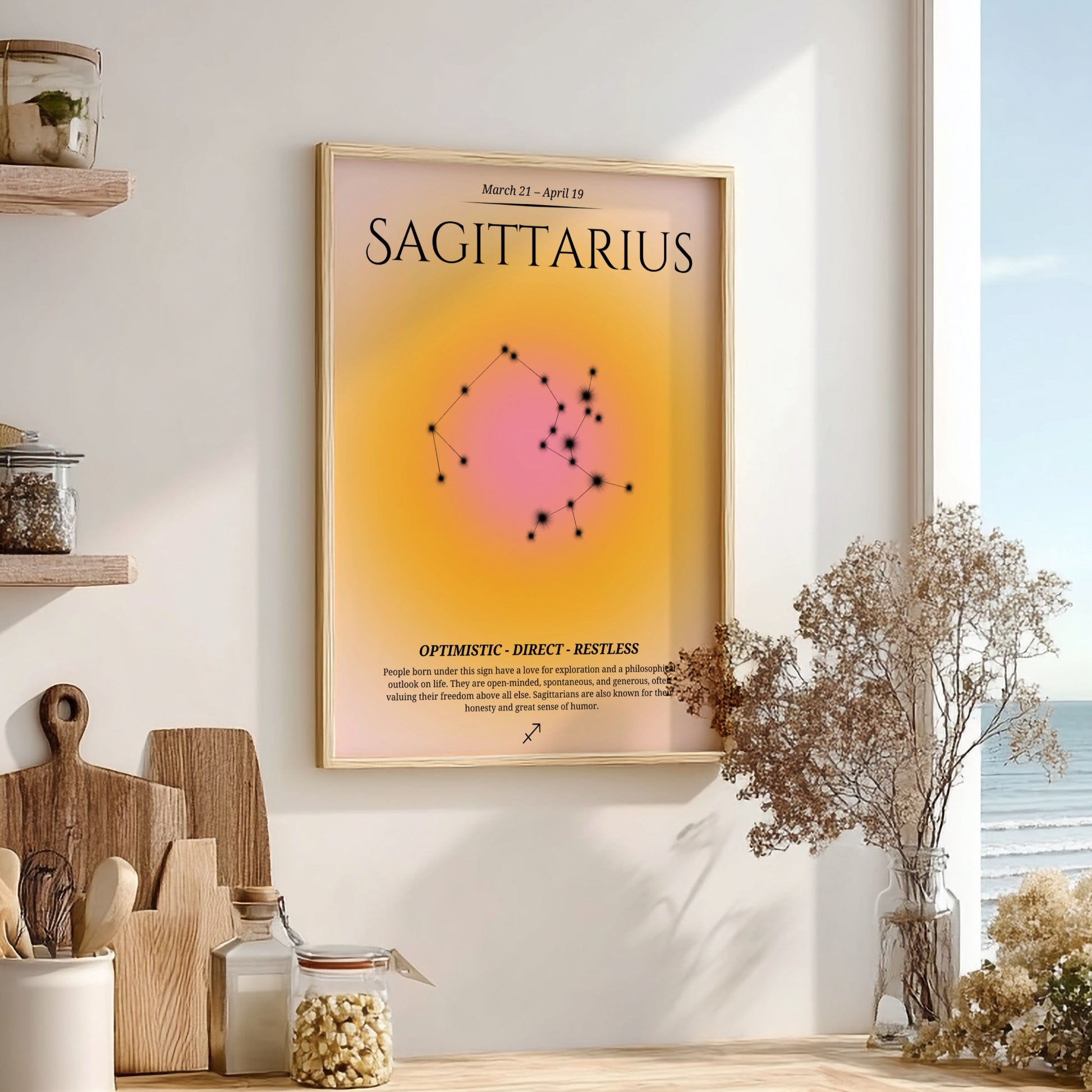 The Infinite Horizon Modern Art - Sagittarius Zodiac Sign Print