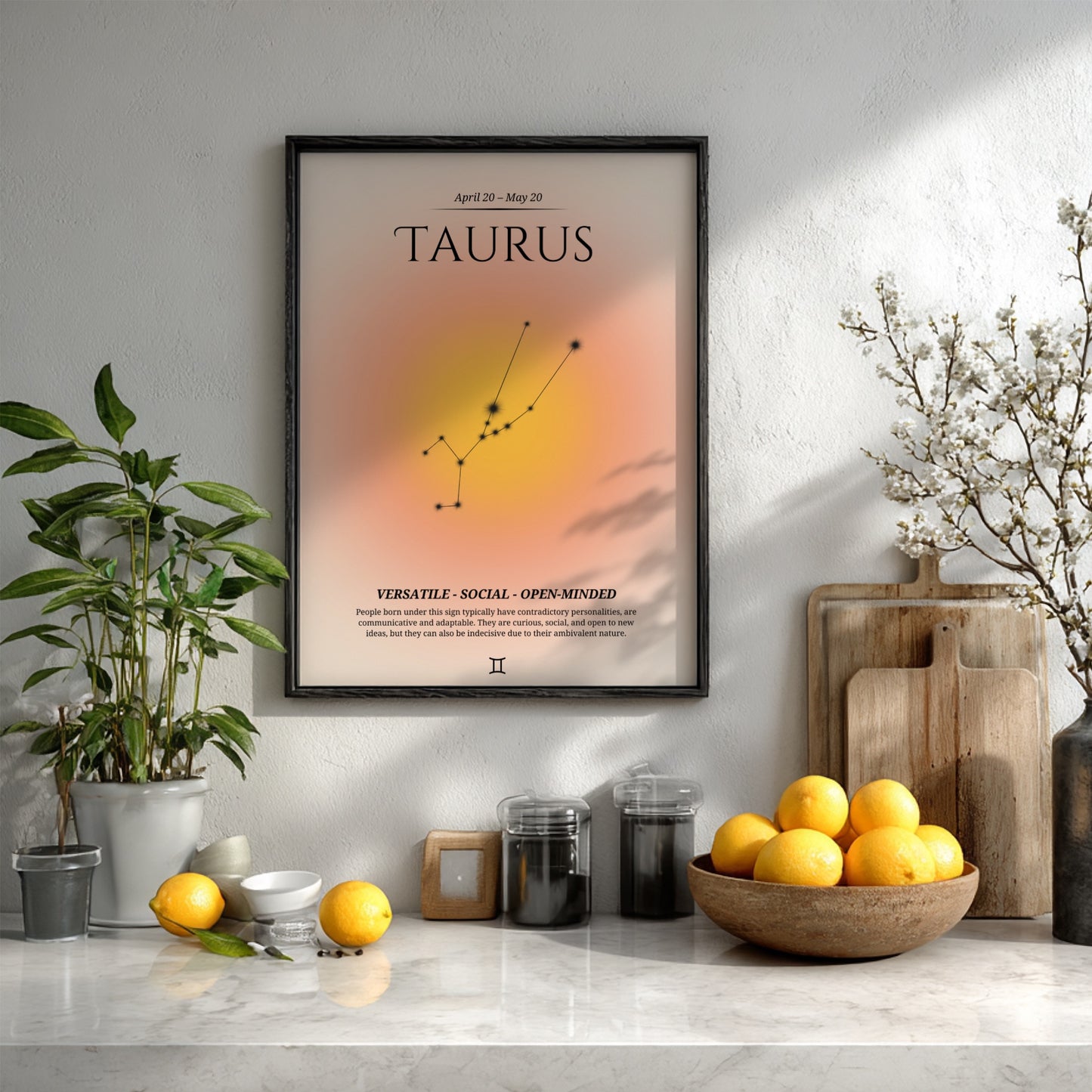The Grounded Abundance Modern Art - Taurus Zodiac Sign Print
