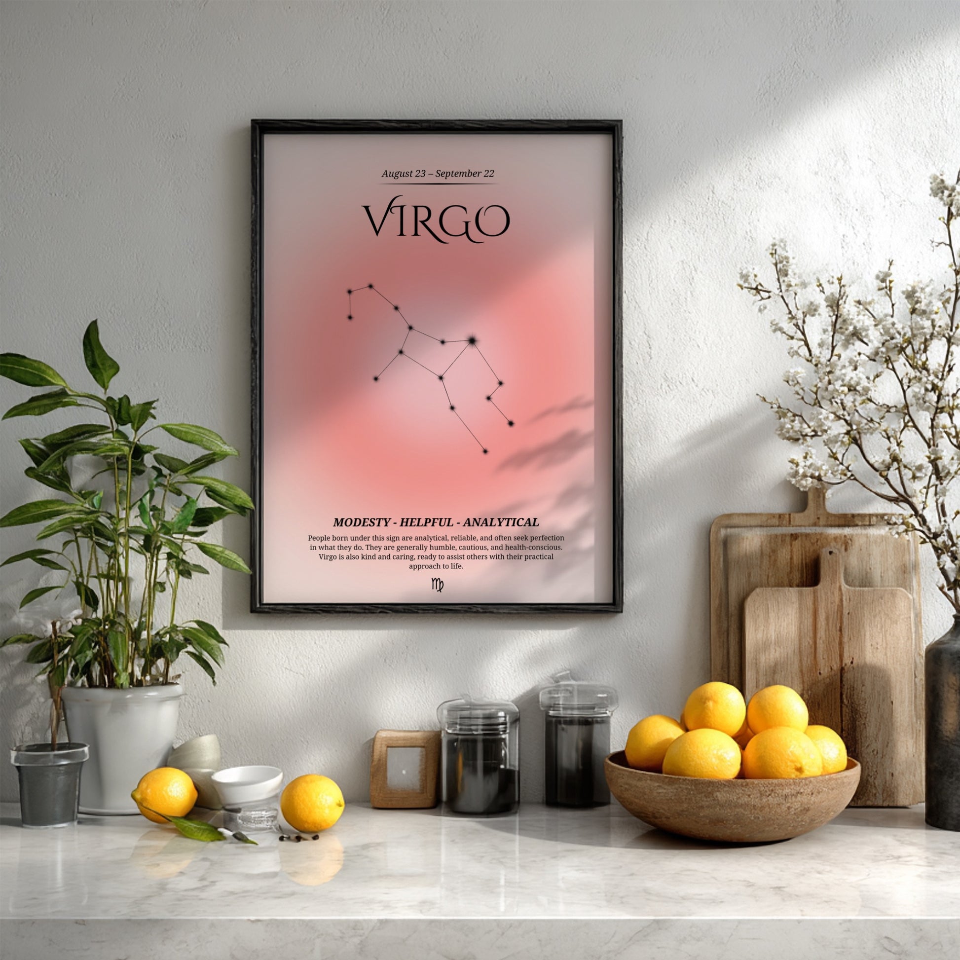 The Refined Precision Modern Art - Virgo Zodiac Sign Print