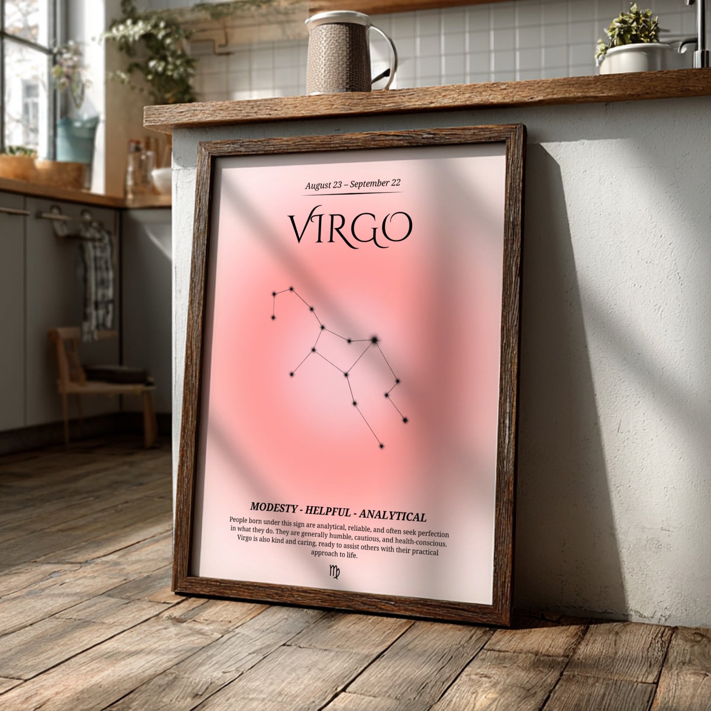 The Refined Precision Modern Art - Virgo Zodiac Sign Print