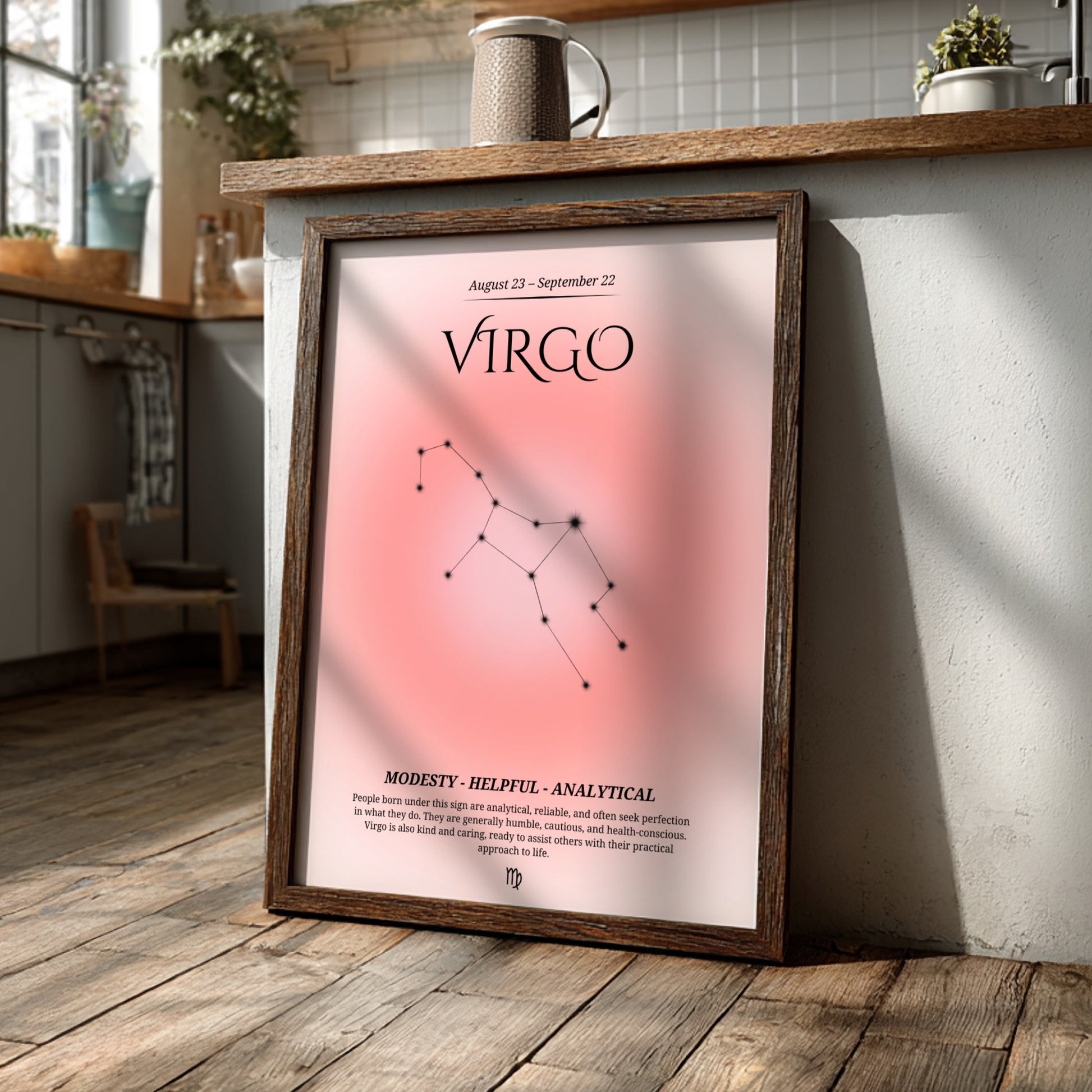 The Refined Precision Modern Art - Virgo Zodiac Sign Print