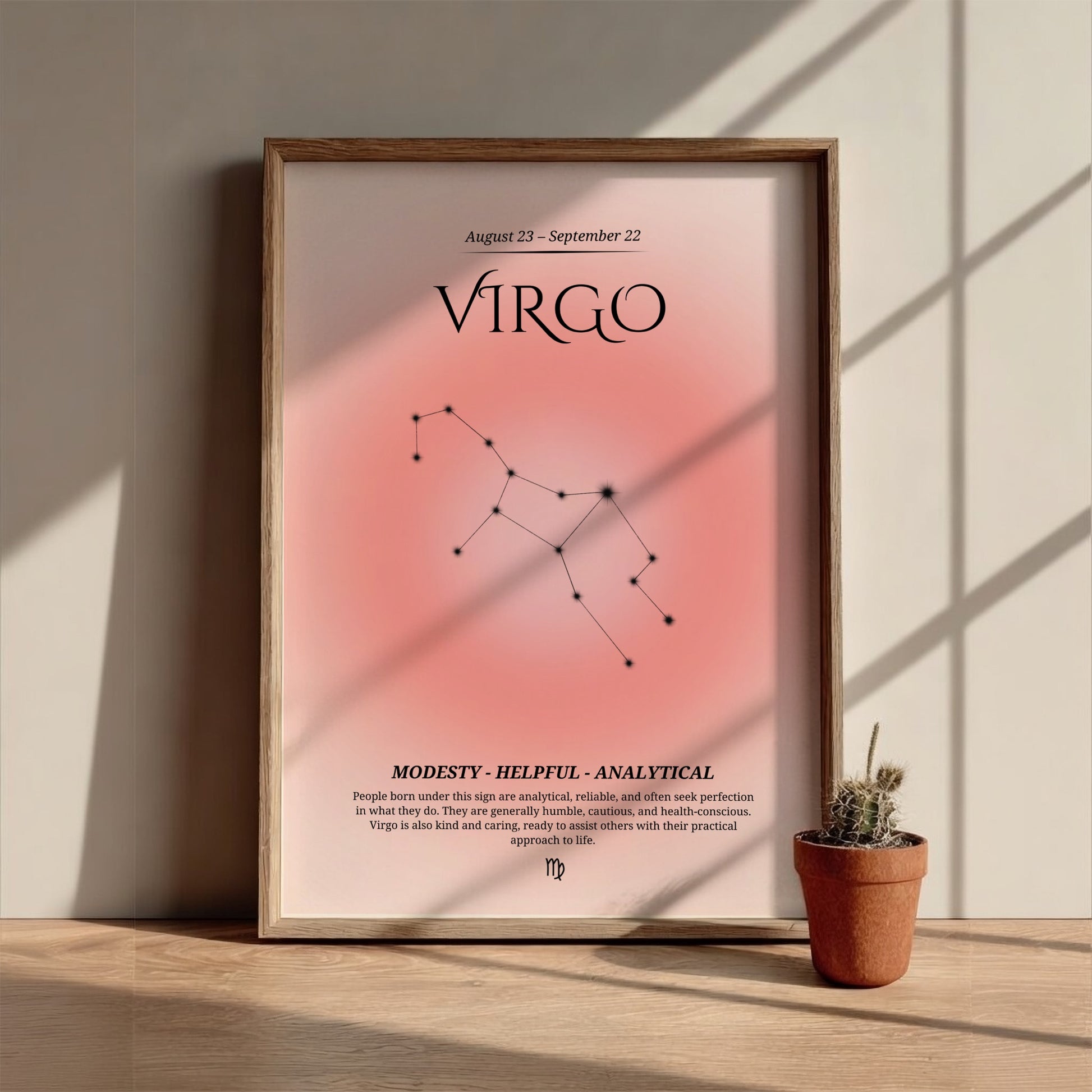 The Refined Precision Modern Art - Virgo Zodiac Sign Print