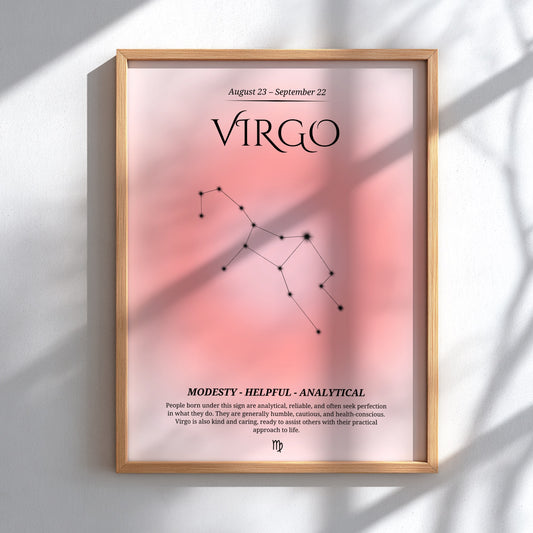 The Refined Precision Modern Art - Virgo Zodiac Sign Print