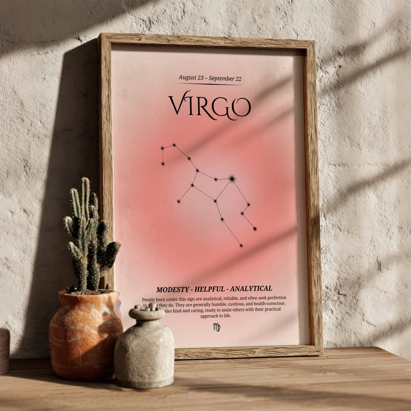 The Refined Precision Modern Art - Virgo Zodiac Sign Print