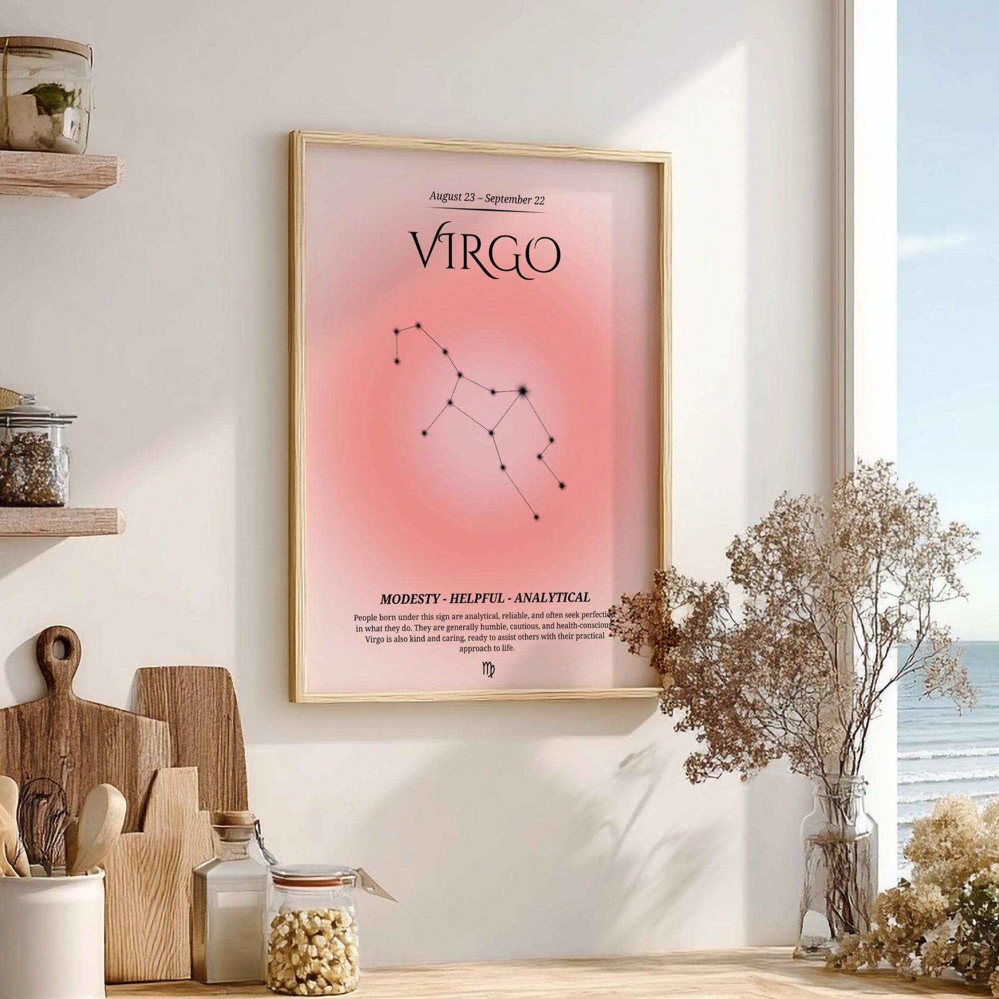 The Refined Precision Modern Art - Virgo Zodiac Sign Print