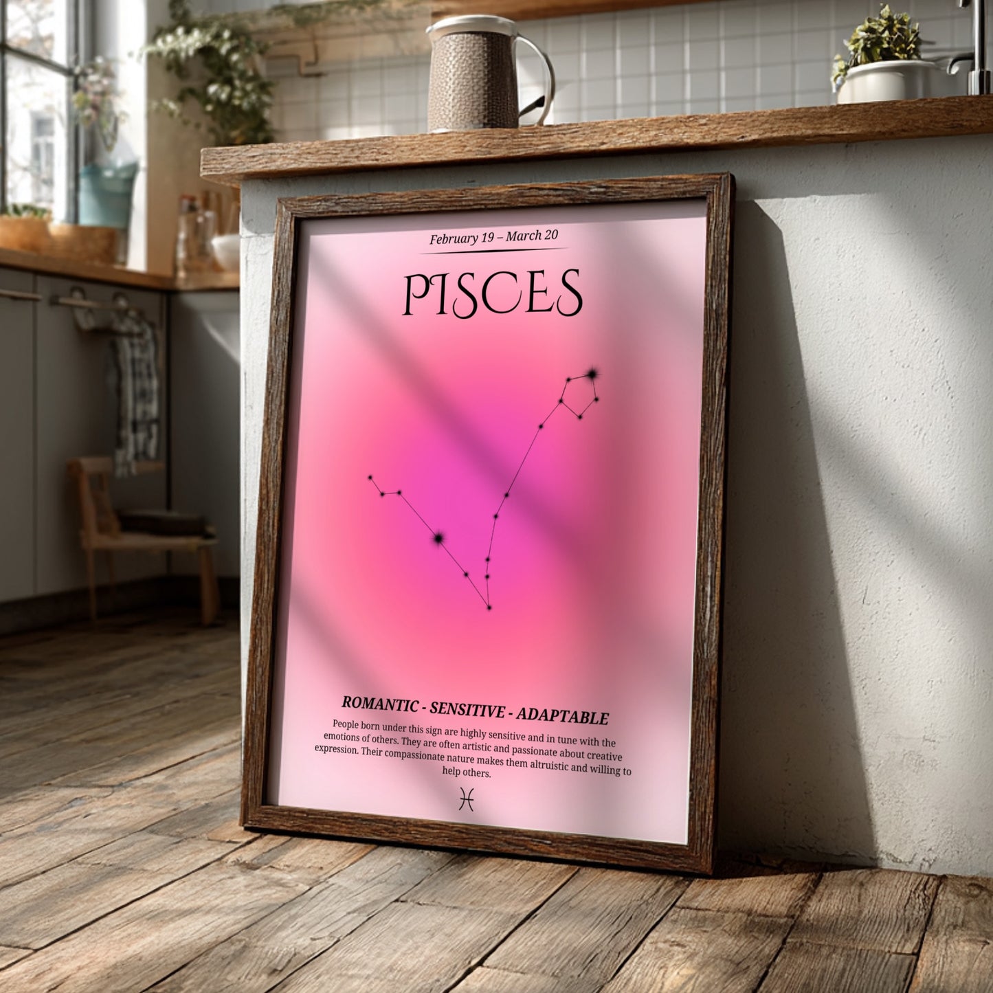 The Dreamer’s Current Modern Art - Pisces Zodiac Sign Print