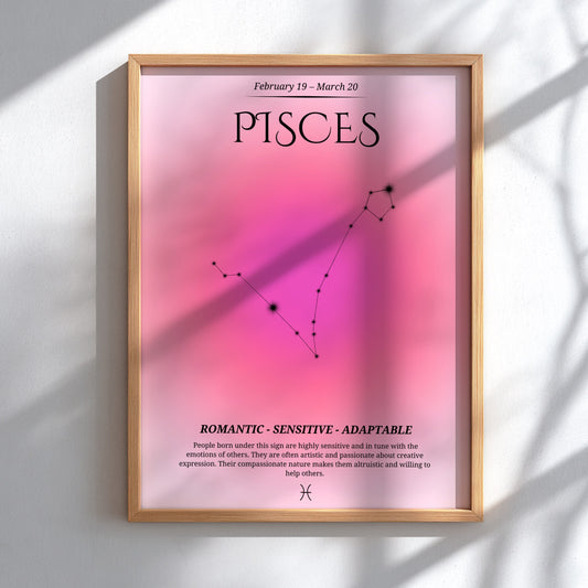 The Dreamer’s Current Modern Art - Pisces Zodiac Sign Print